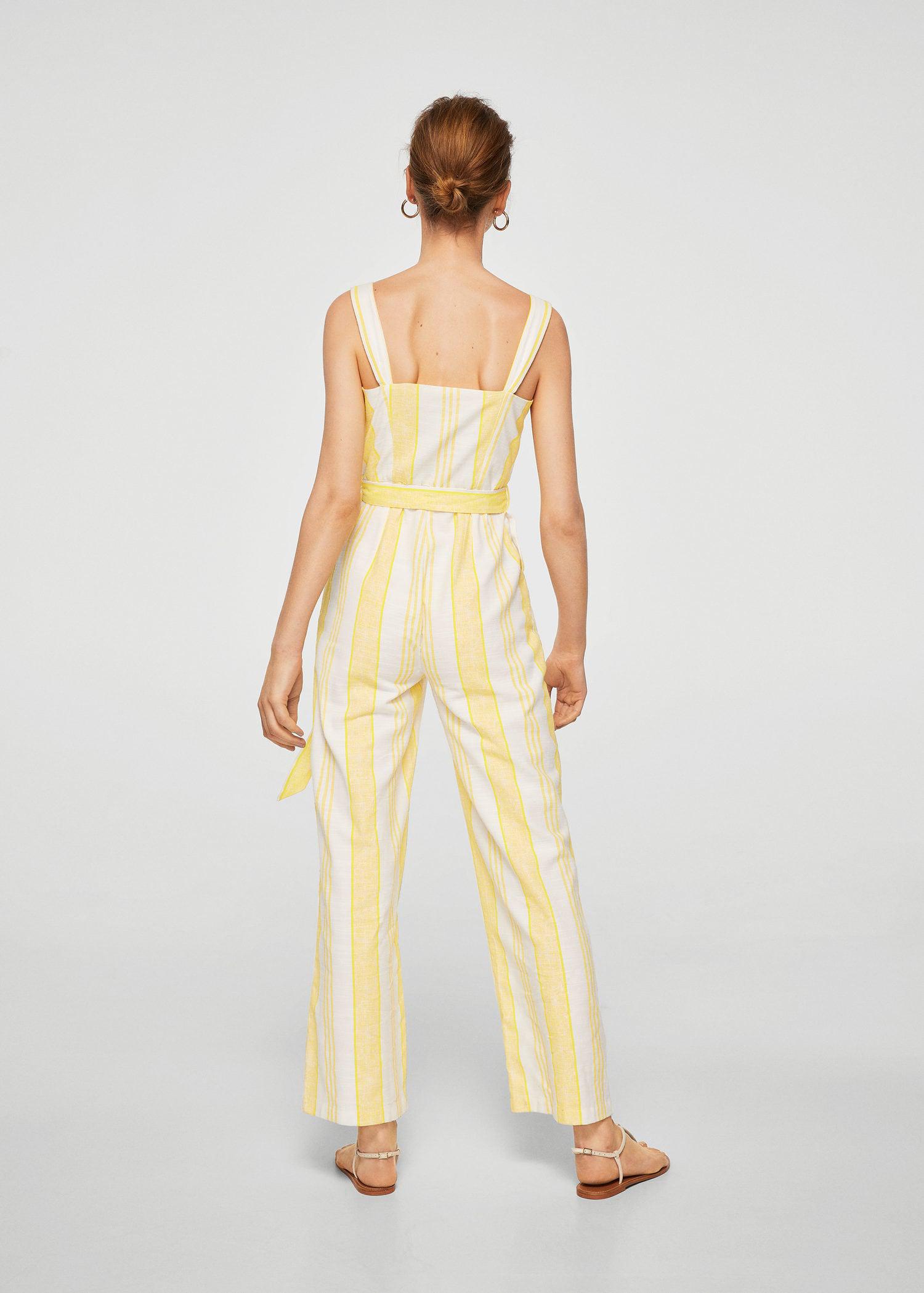 yellow jumpsuit mango