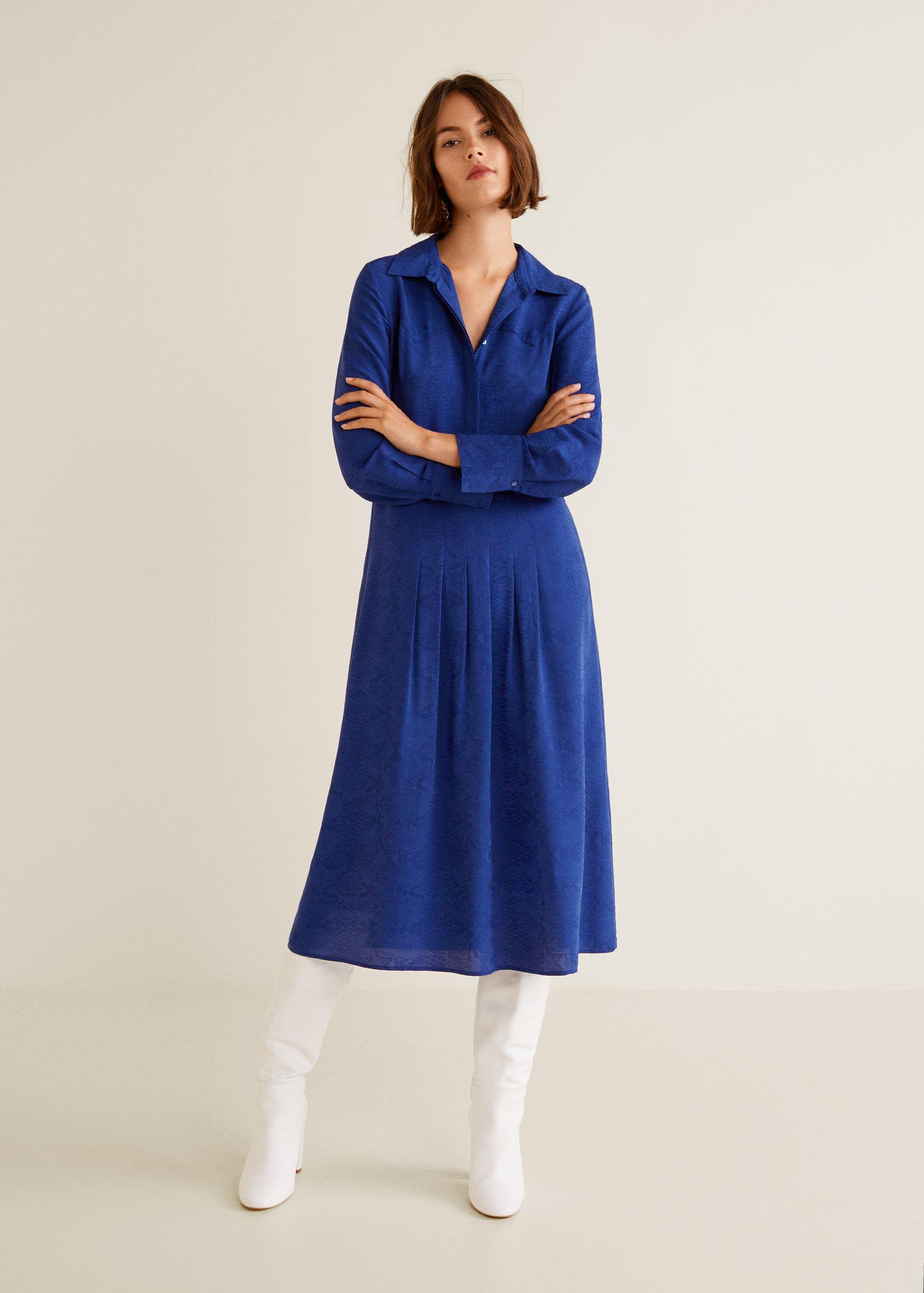 snake print midi shirt dress