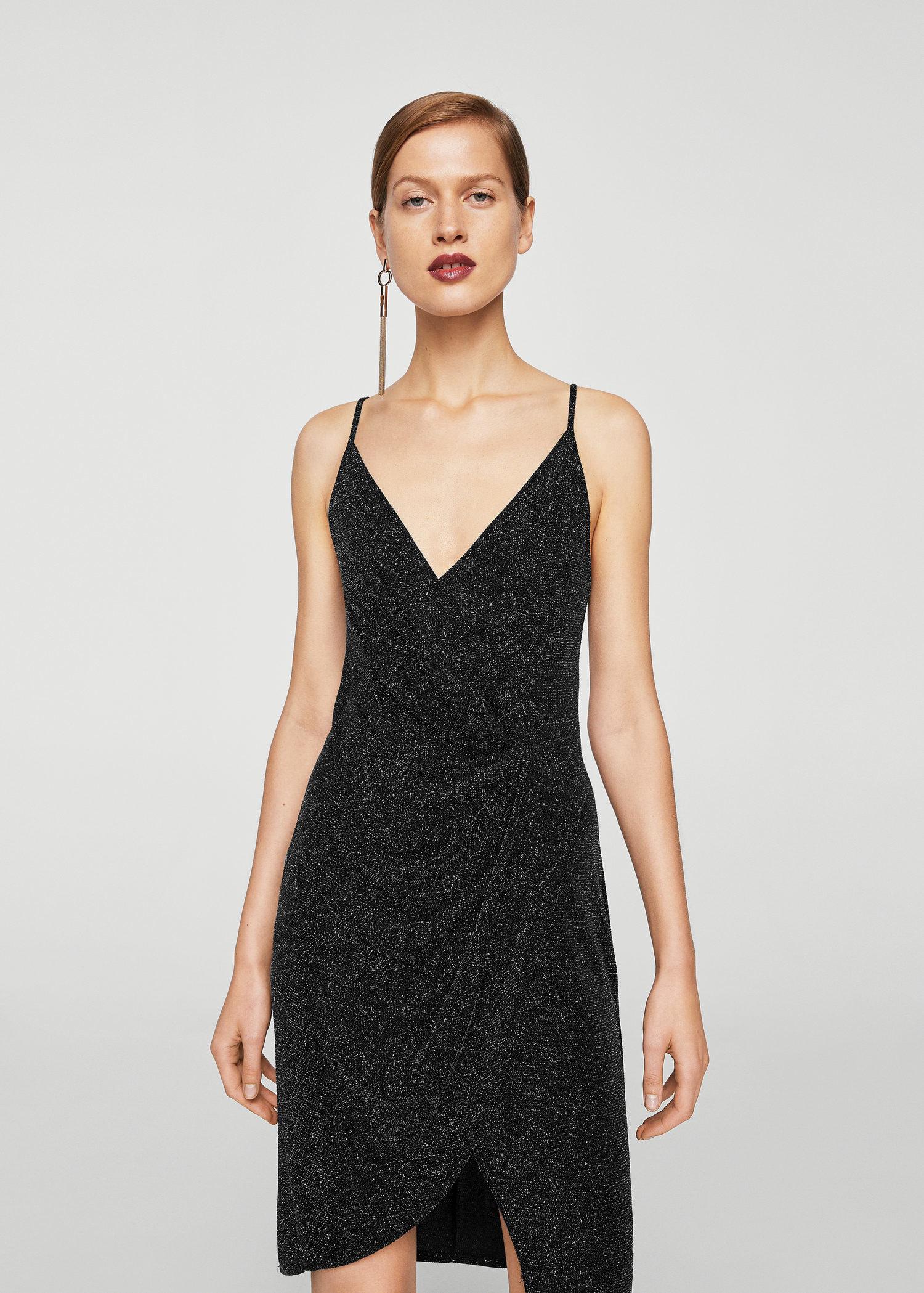 mango black wrap dress