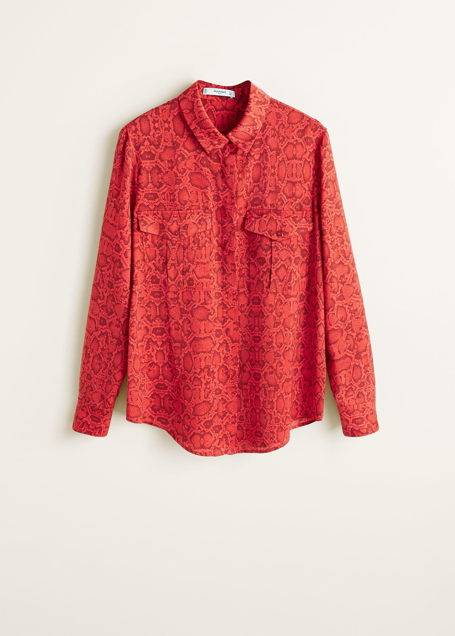 mango snake print shirt