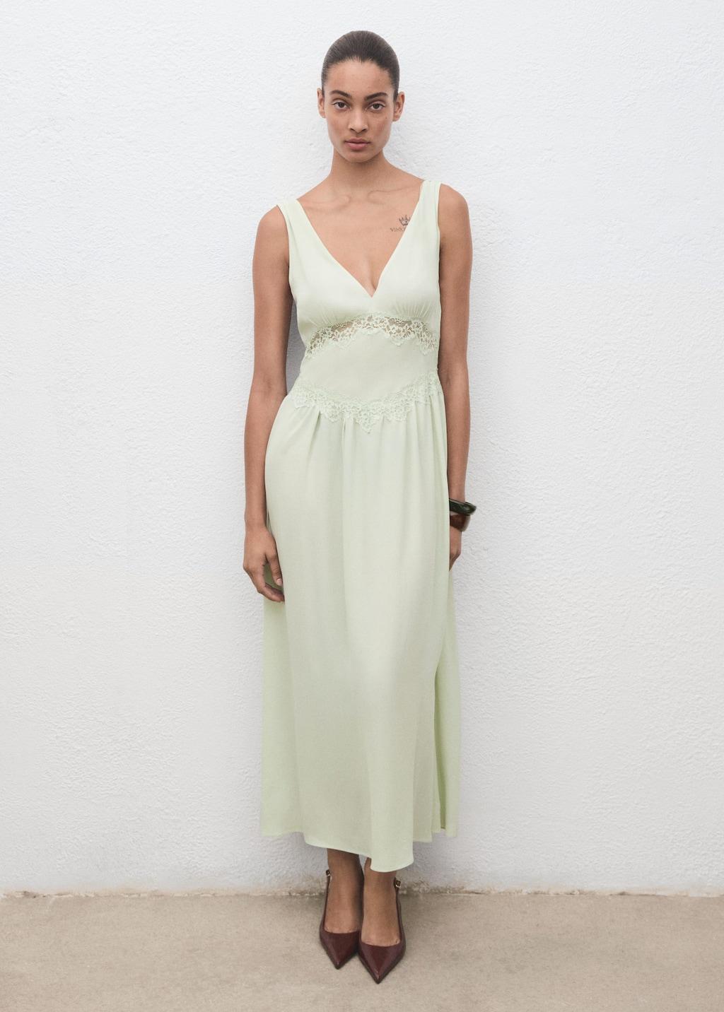 Mango Lace Camisole Dress Mint in White | Lyst Mango Lace Camisole Dress Mint in White | Lyst