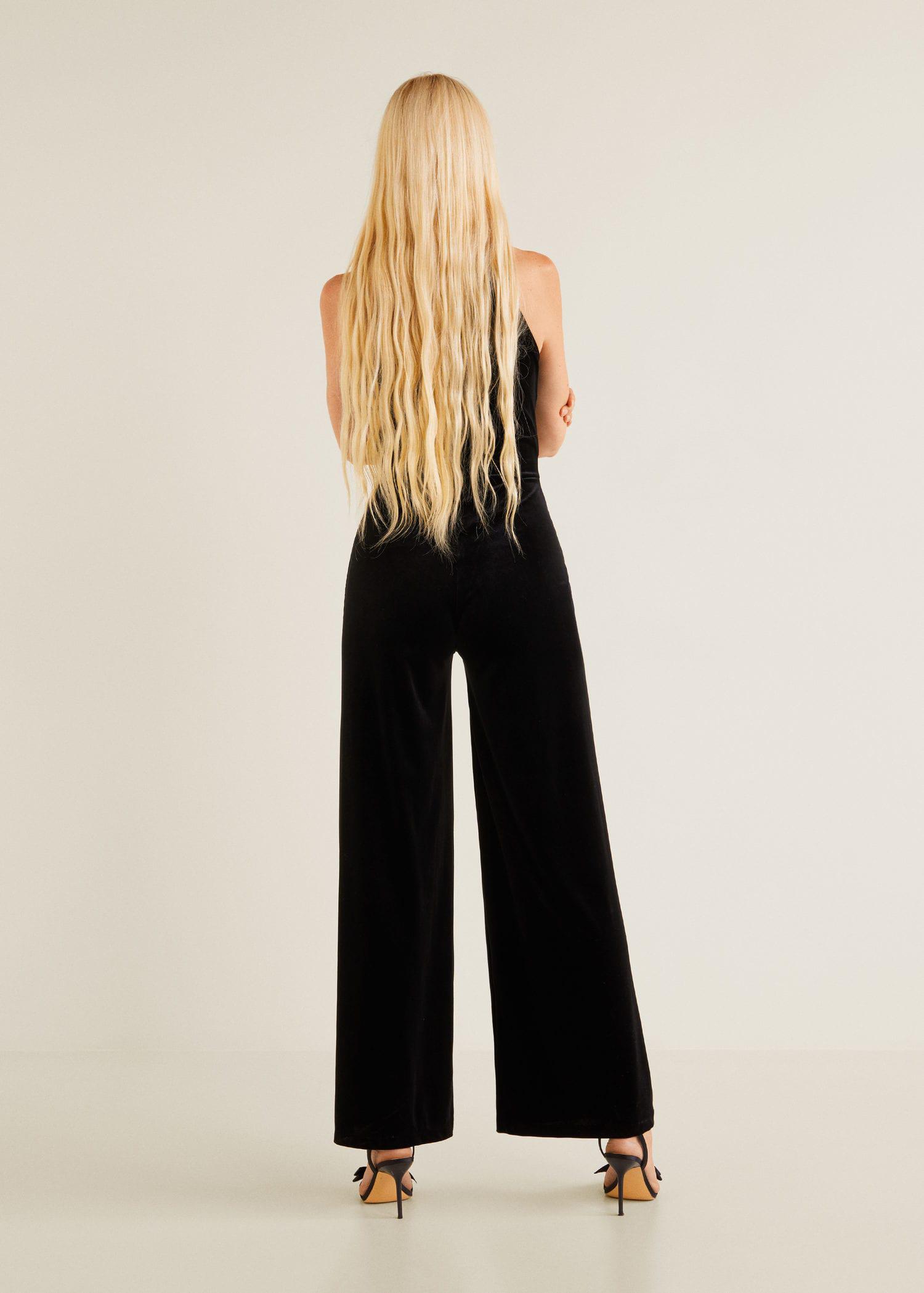 mango velvet long jumpsuit