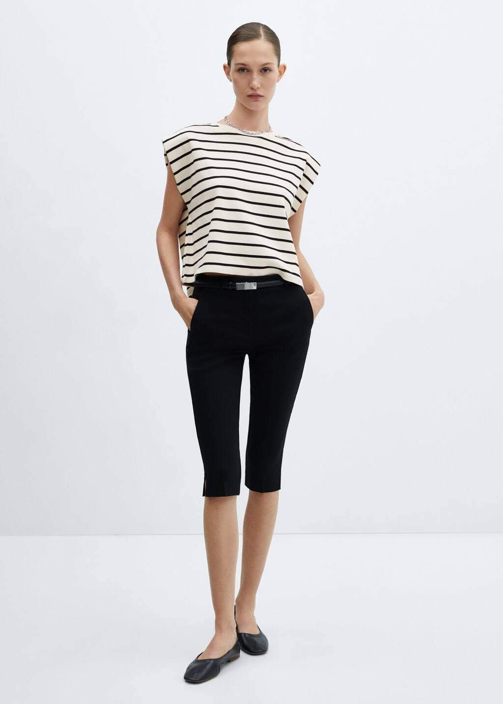 Mango padded shoulder top sale