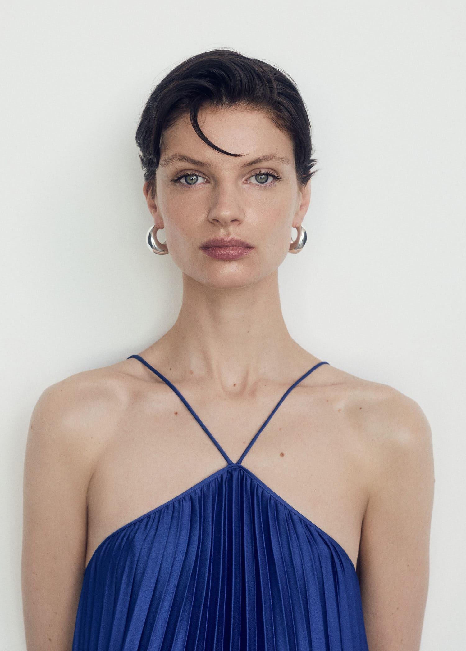 strapless open back dress Off Shoulder A-Line Chic Open Back Flowy Pleated  Maxi Dresses