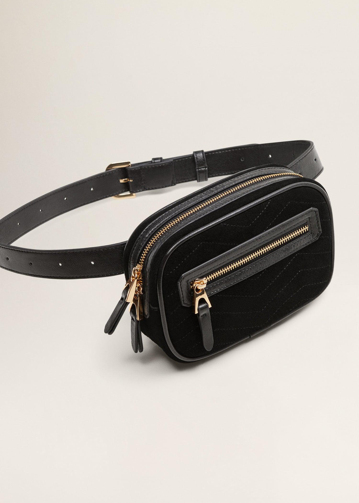 mango leather flap bum bag