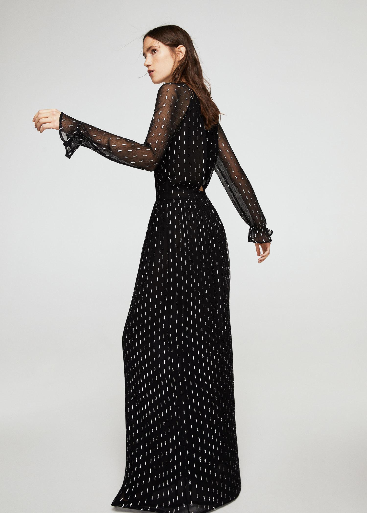 mango metallic thread dress