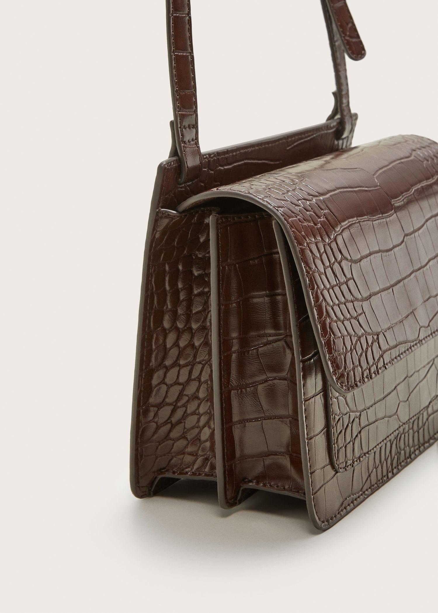 Violeta by Mango Croc-effect Cross Body Bag in Brown - Lyst