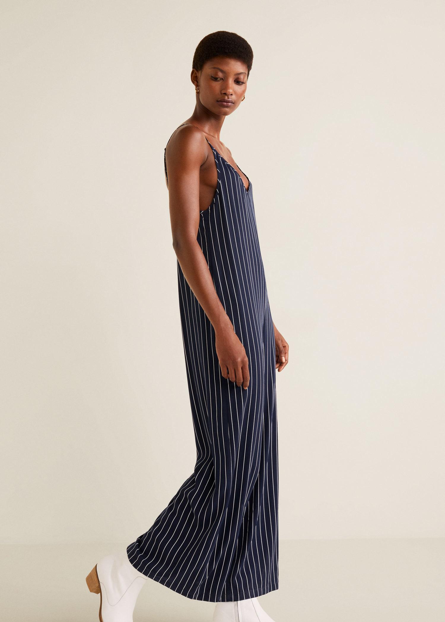 mango striped long jumpsuit