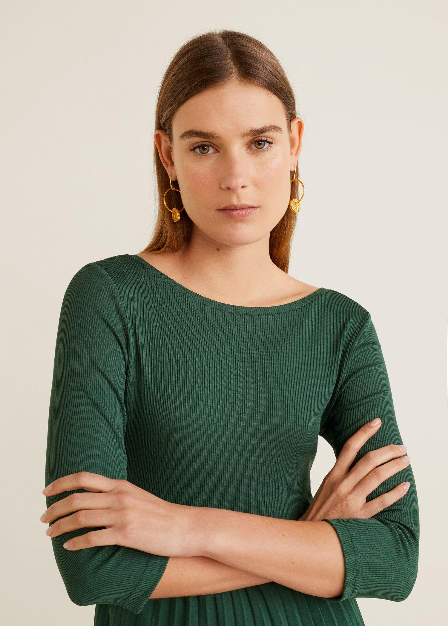 mango green pleated dress