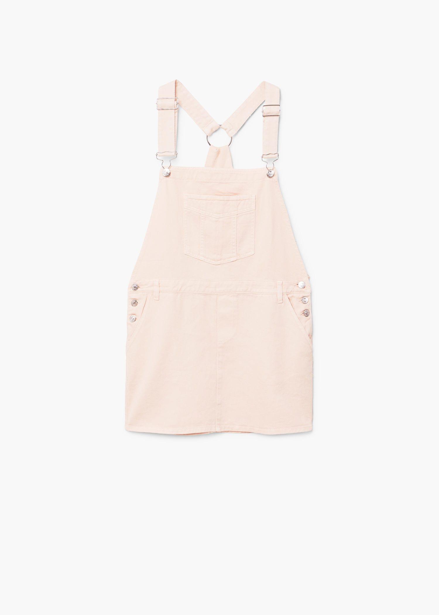 pink denim pinafore