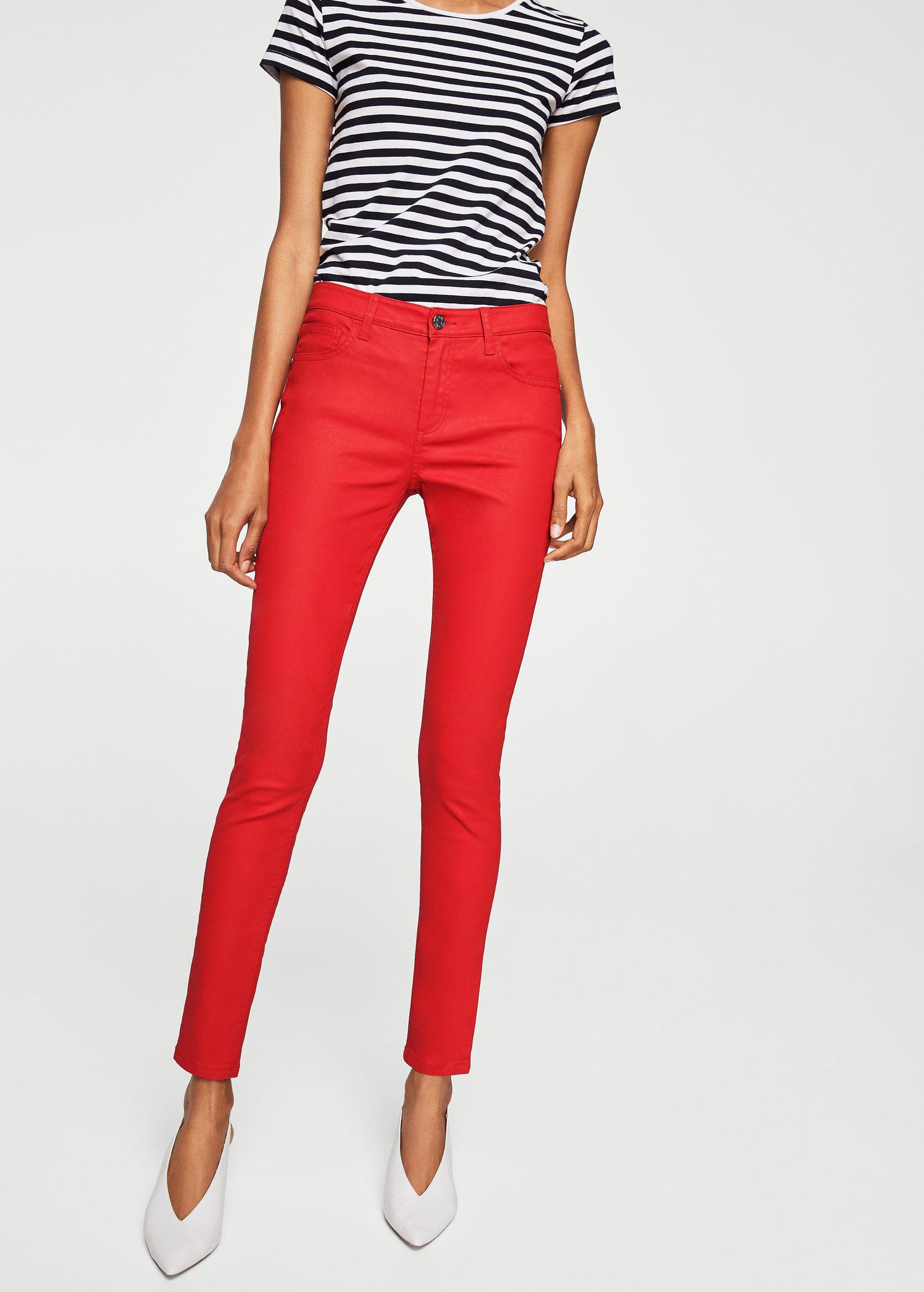 mango belle coated jeans