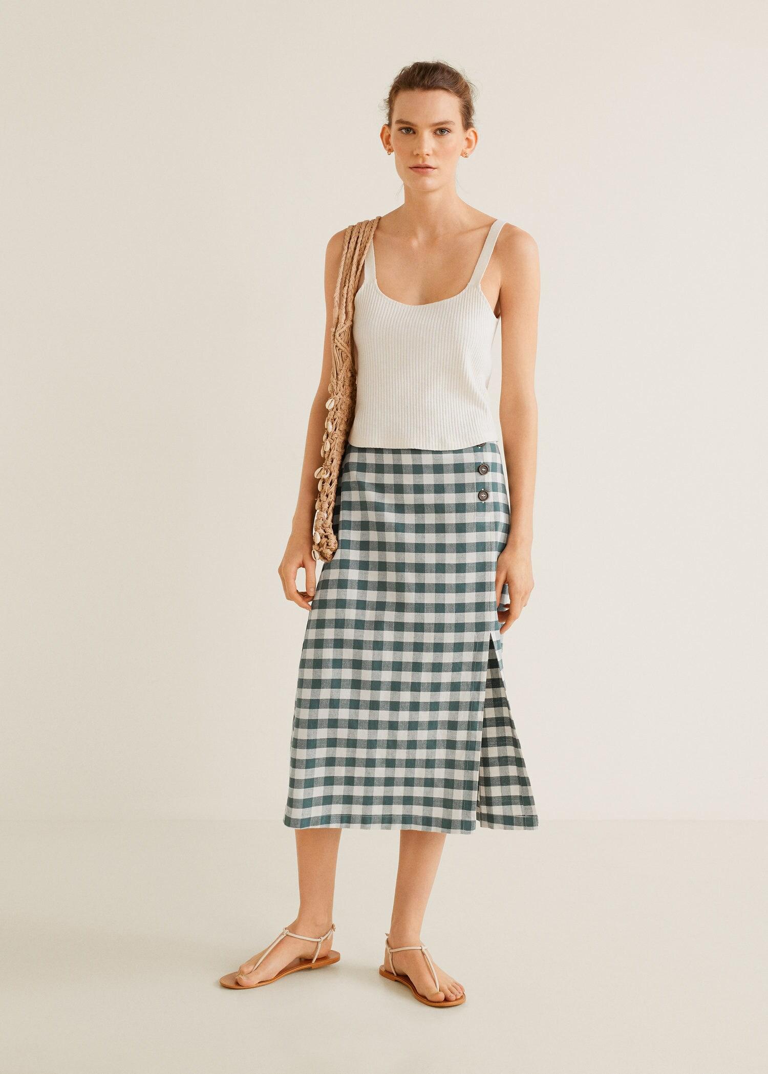 gingham green skirt