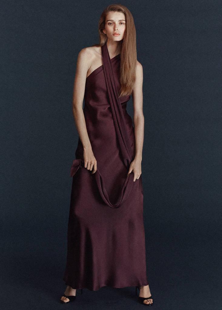 asymmetrical bow-neck dress Asymmetrical bow-neck dress - Women