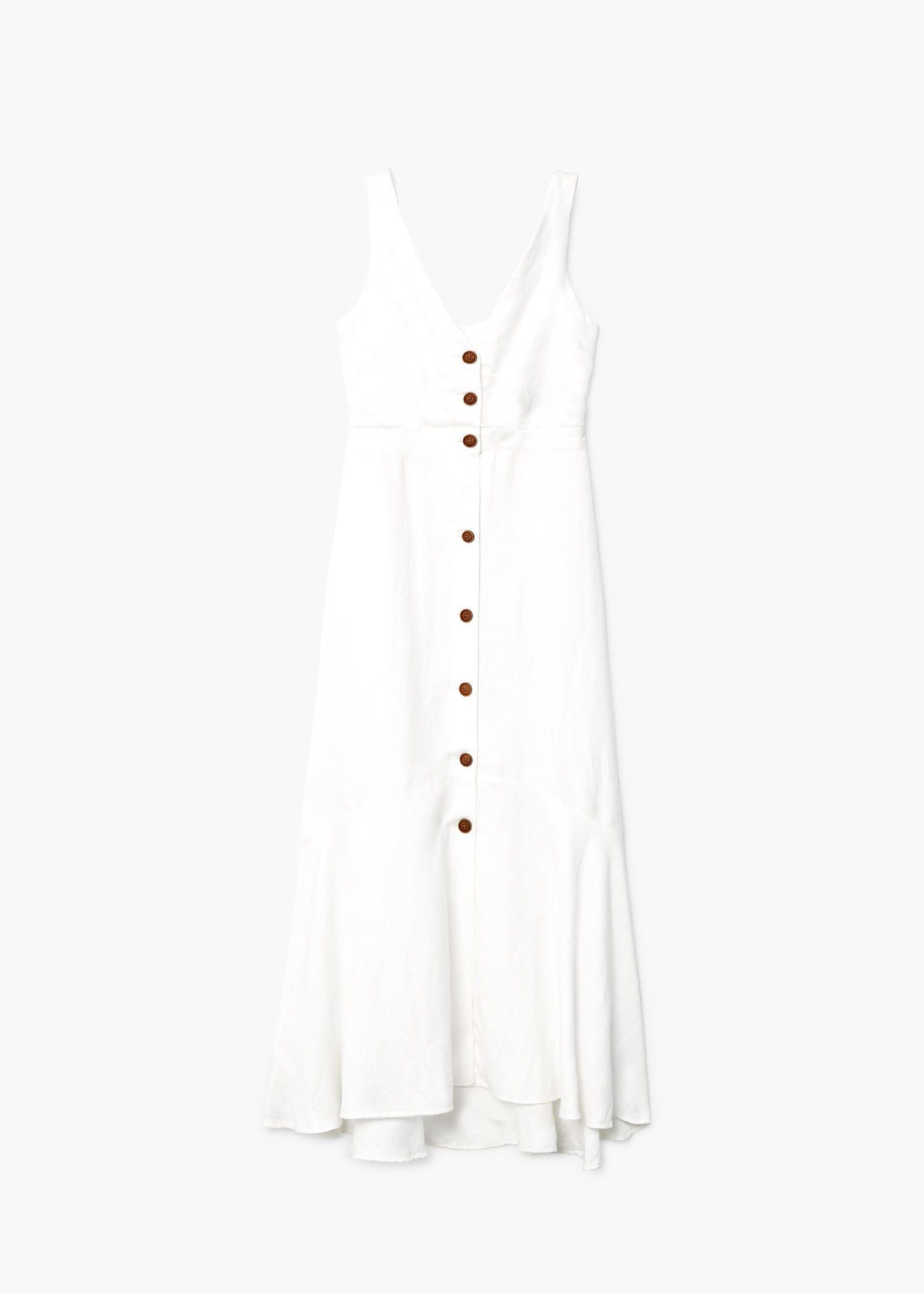 mango white linen dress