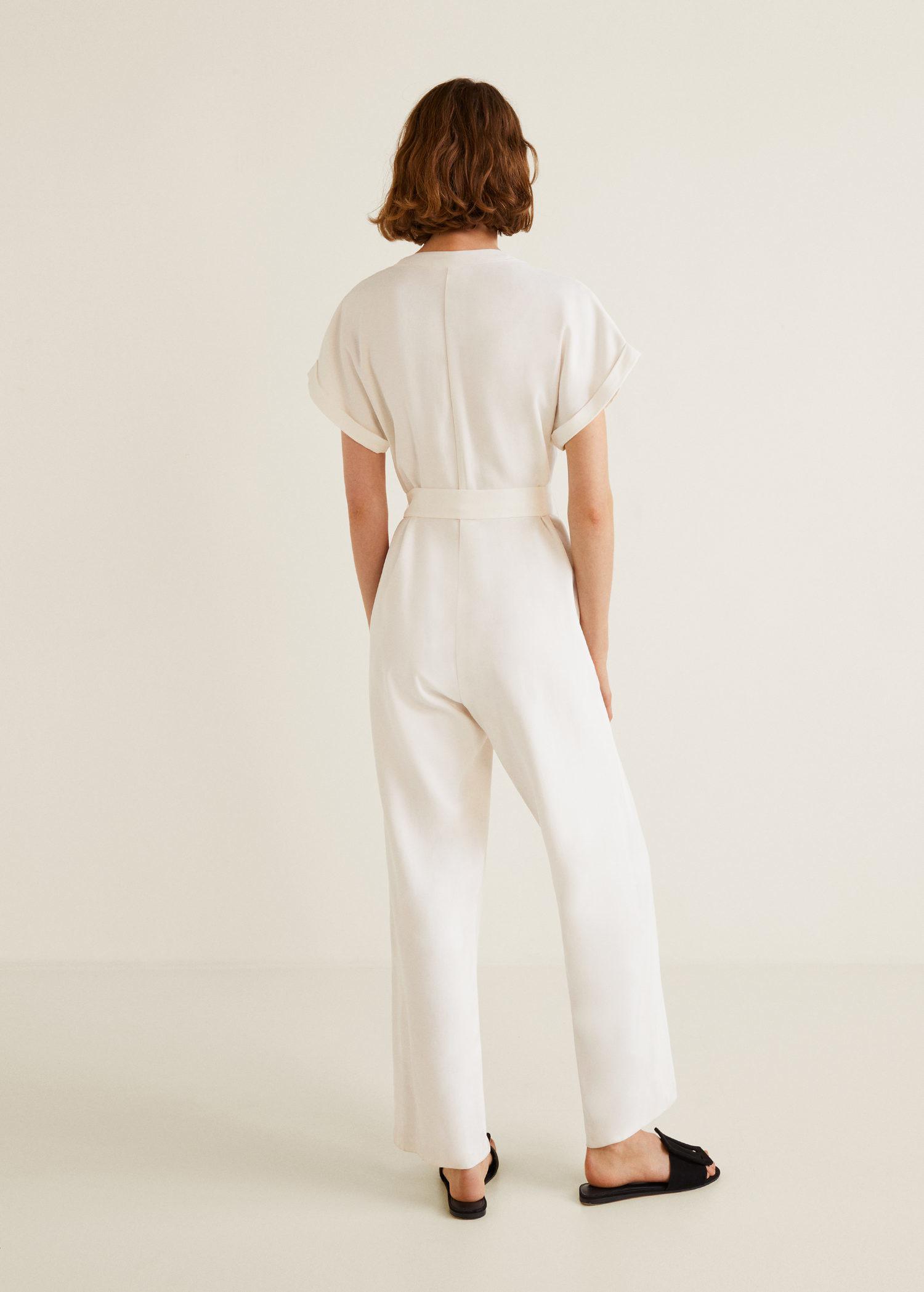 bow long jumpsuit mango
