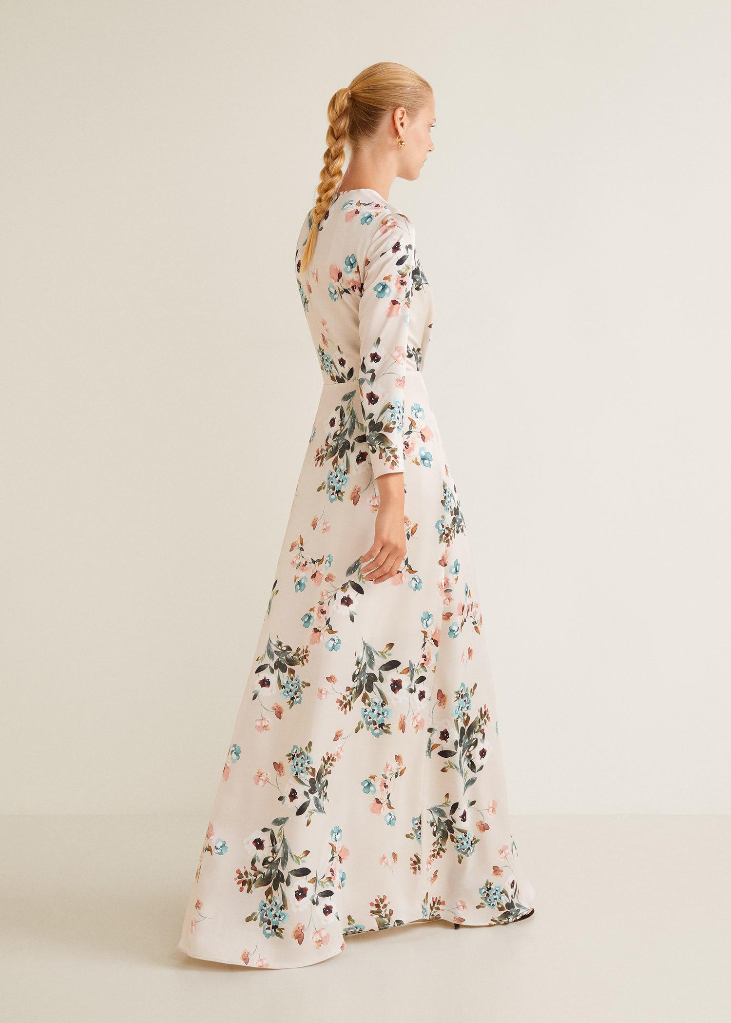 mango satin floral dress