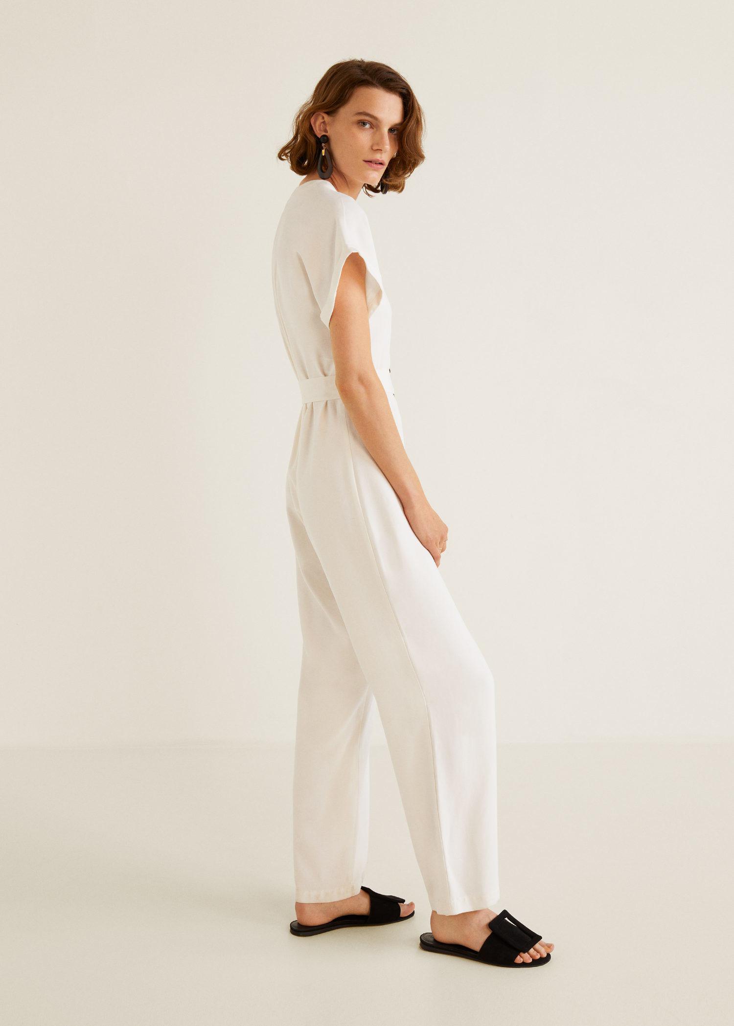 mango bow long jumpsuit