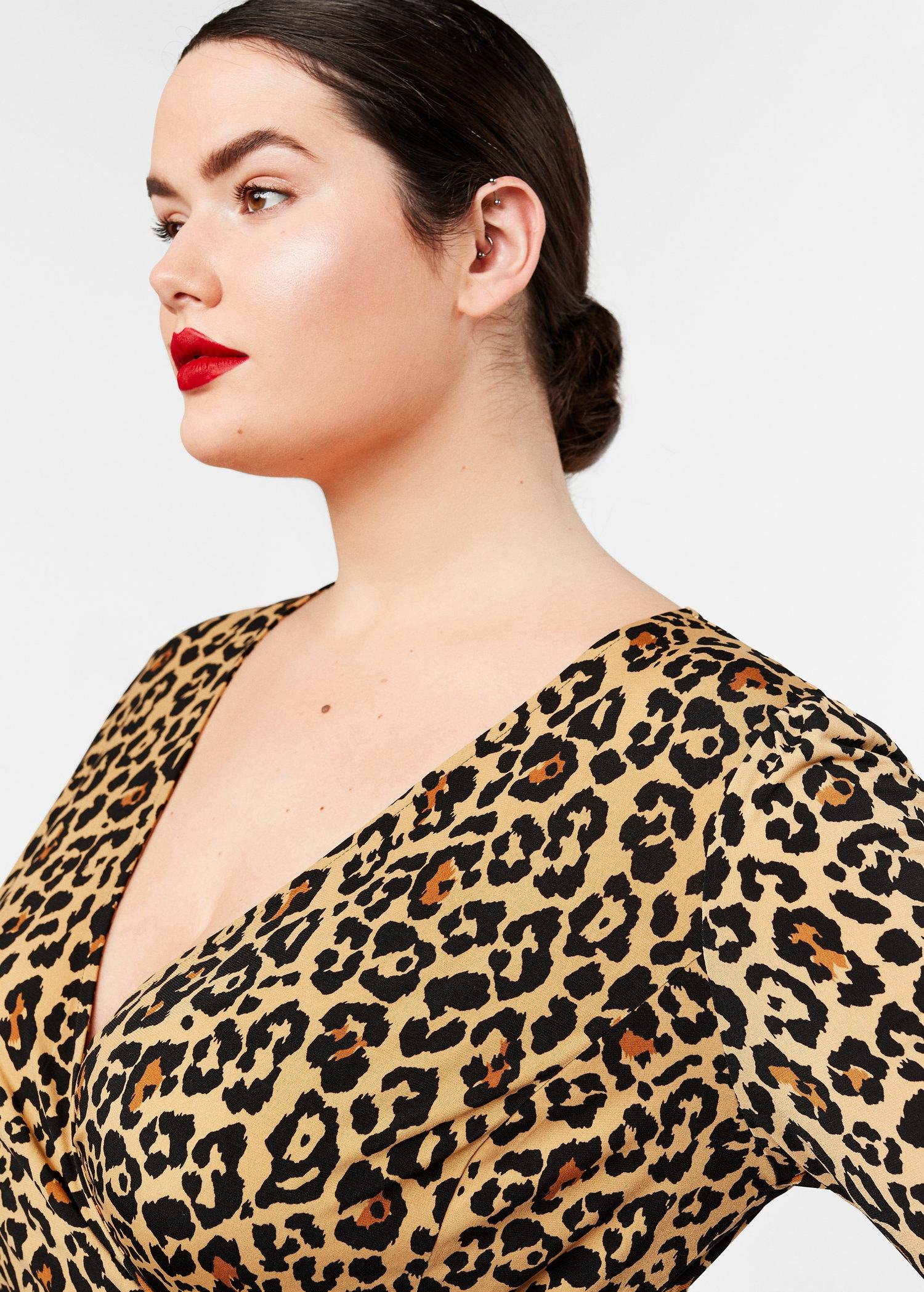 mango leopard print wrap dress