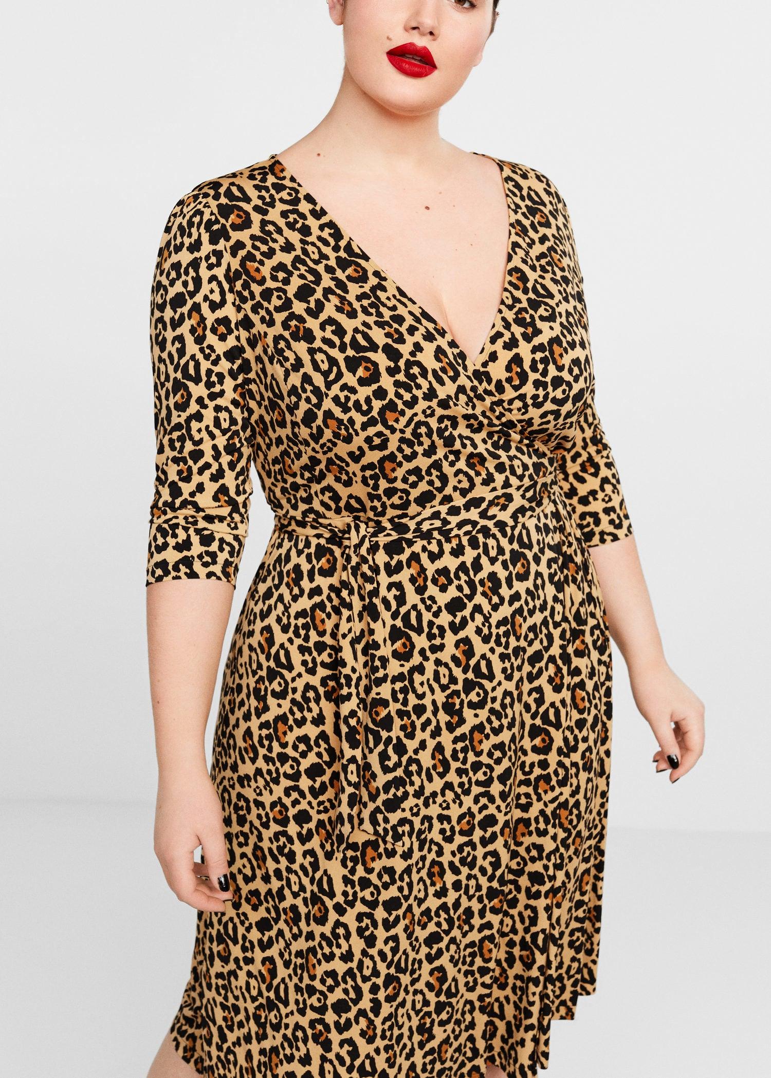 mango leopard print wrap dress