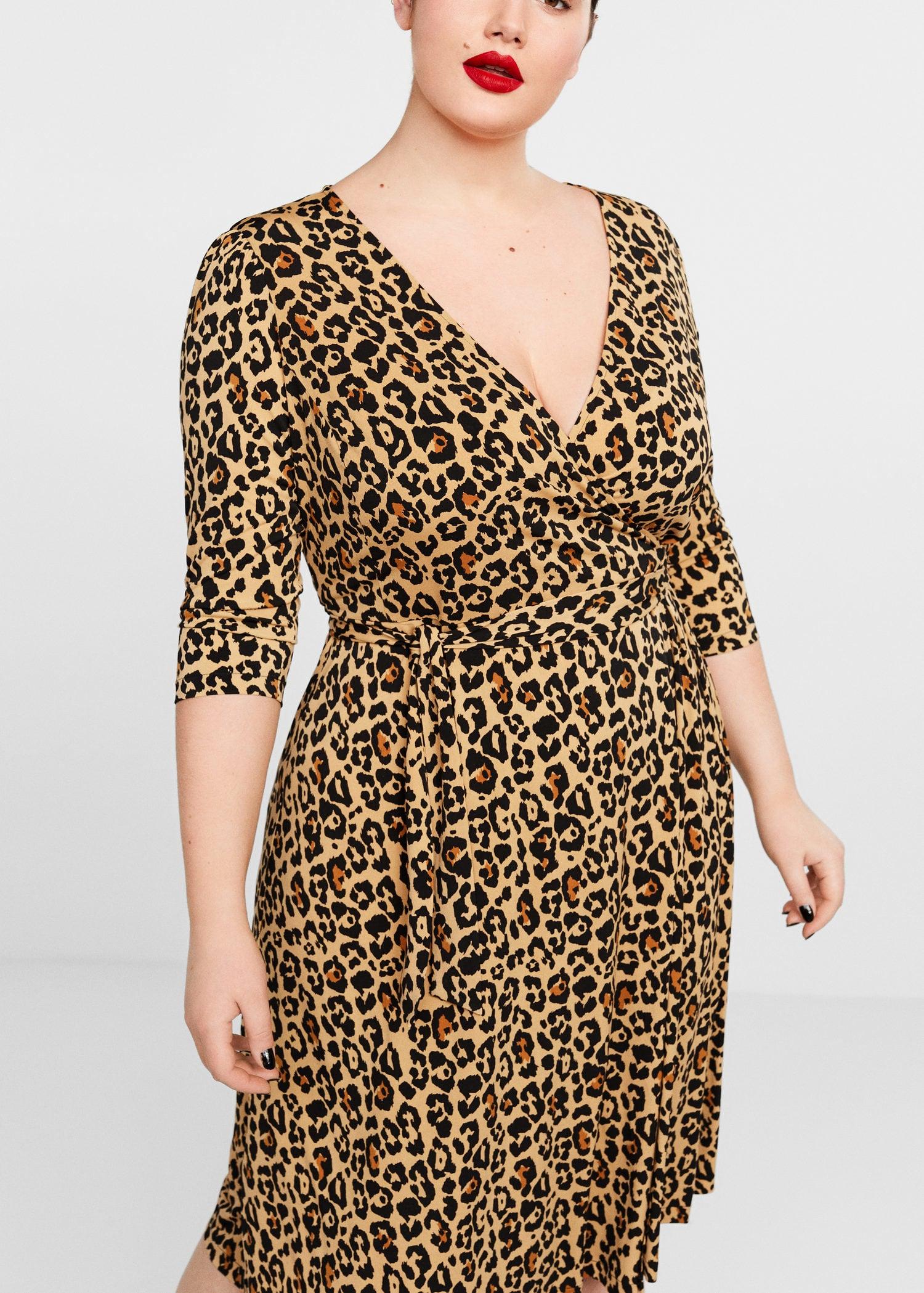 mango leopard print wrap dress