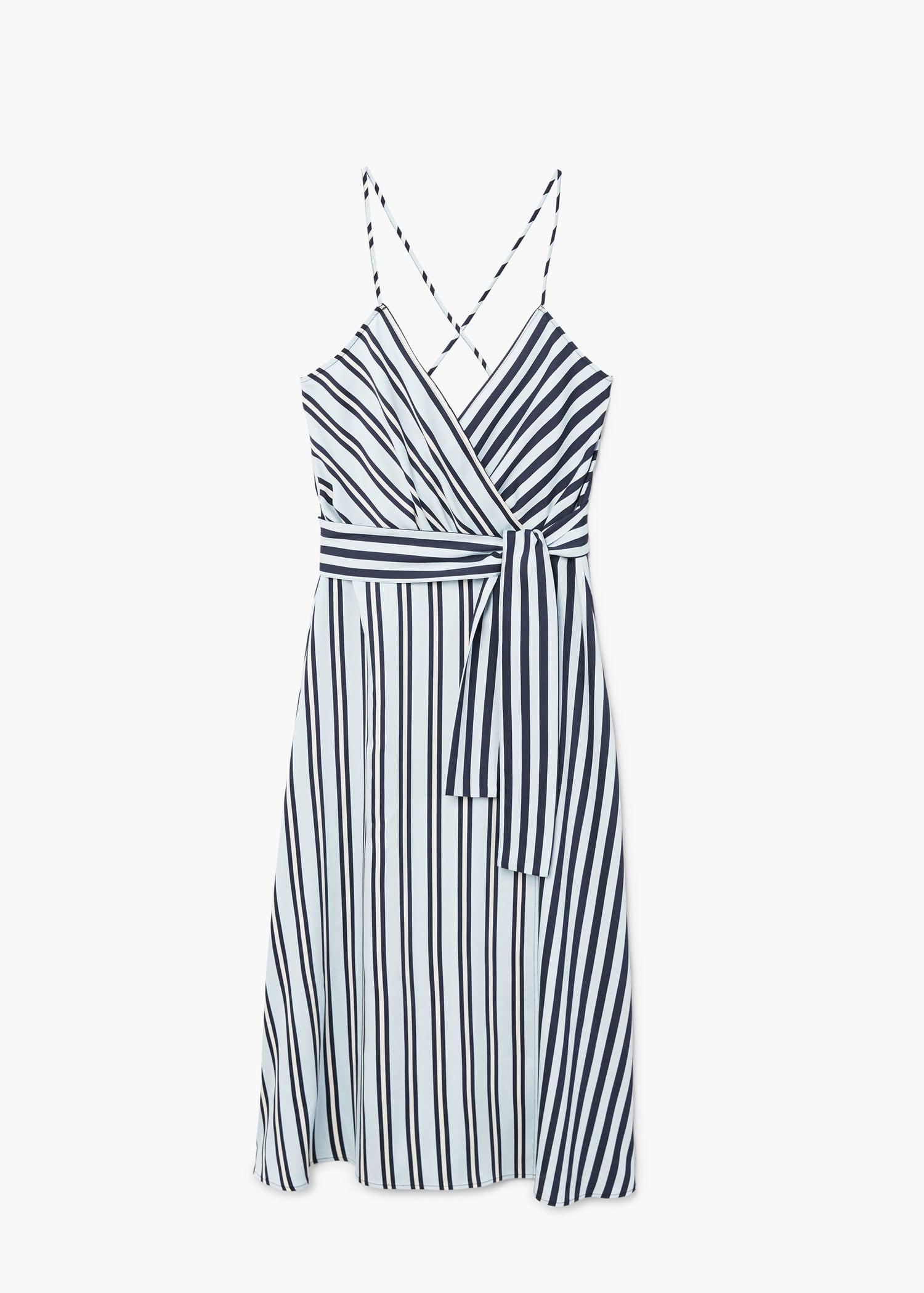mango striped wrap dress