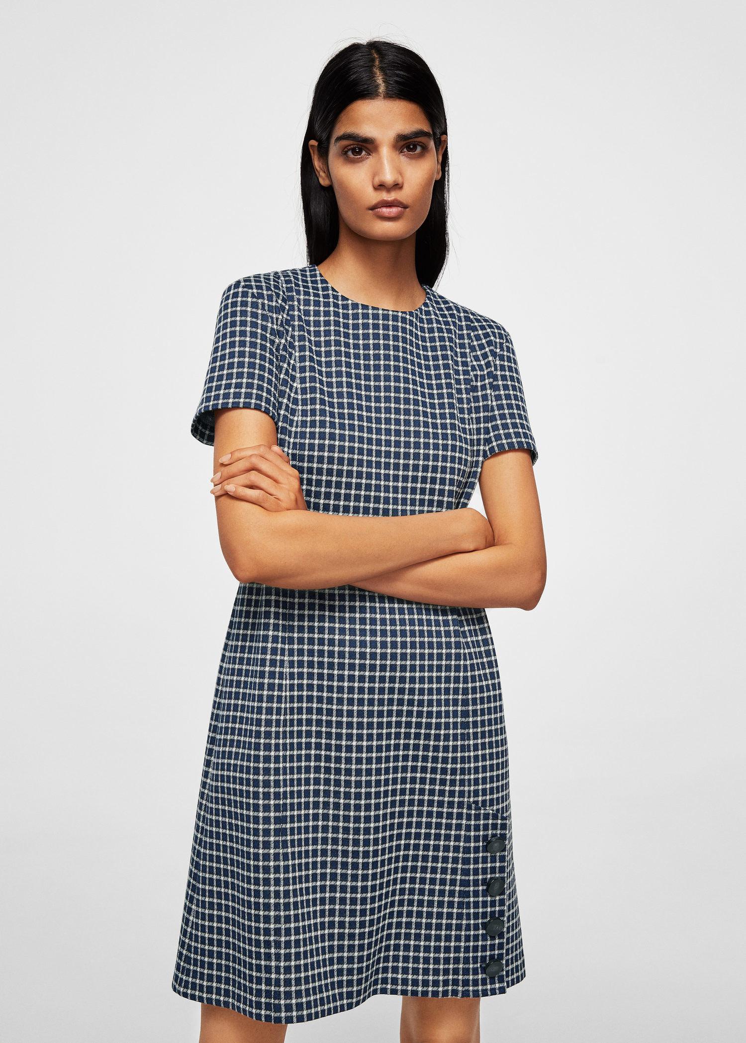 mango checked dress