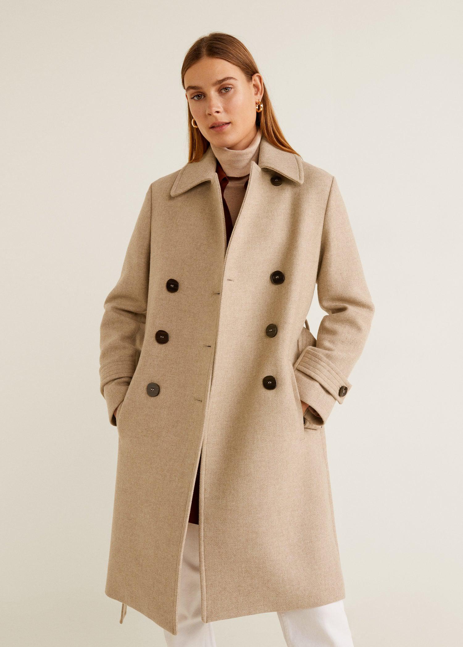 mango buttoned wool coat