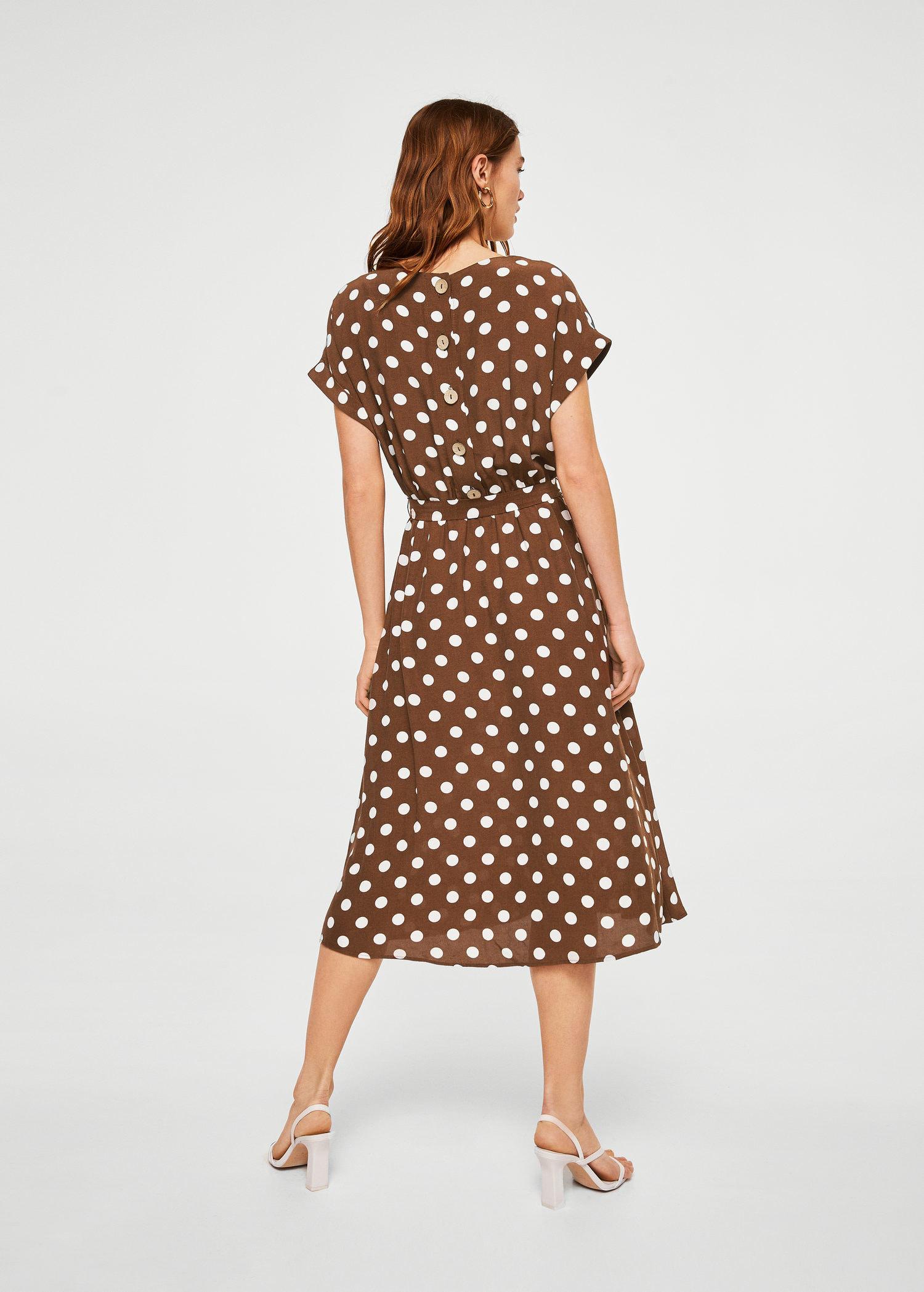 polka dot button up dress