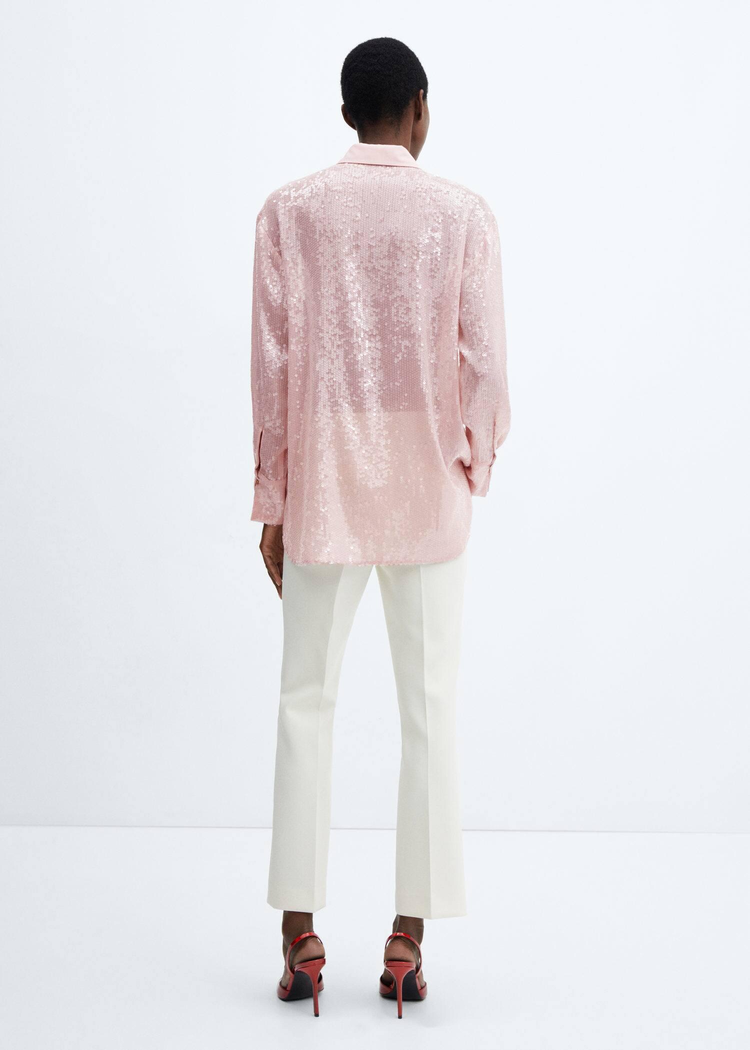 Mango Sequin Shirt Pastel in Pink Lyst UK