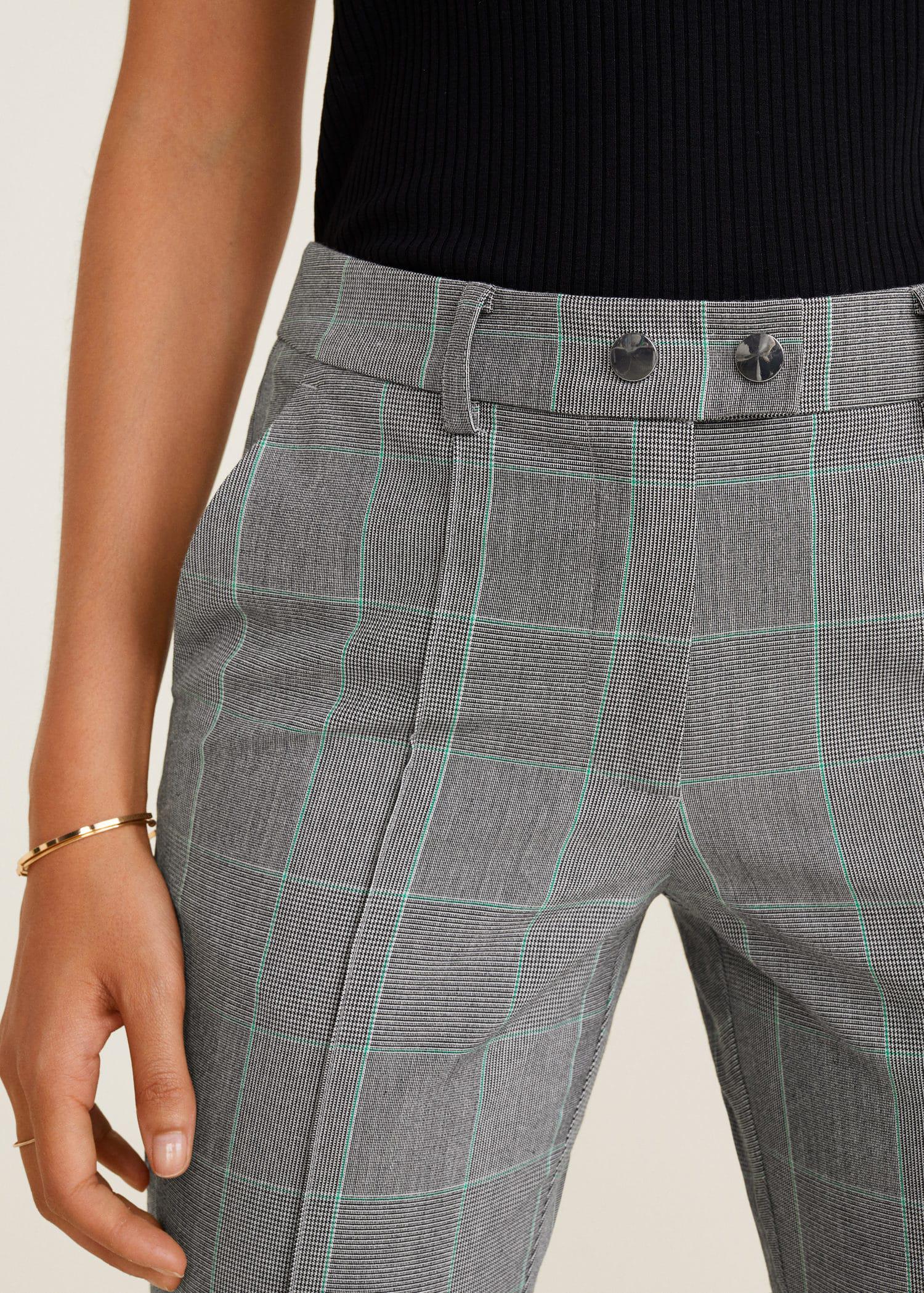 Mango Suit Cropped Trousers in Green Lyst