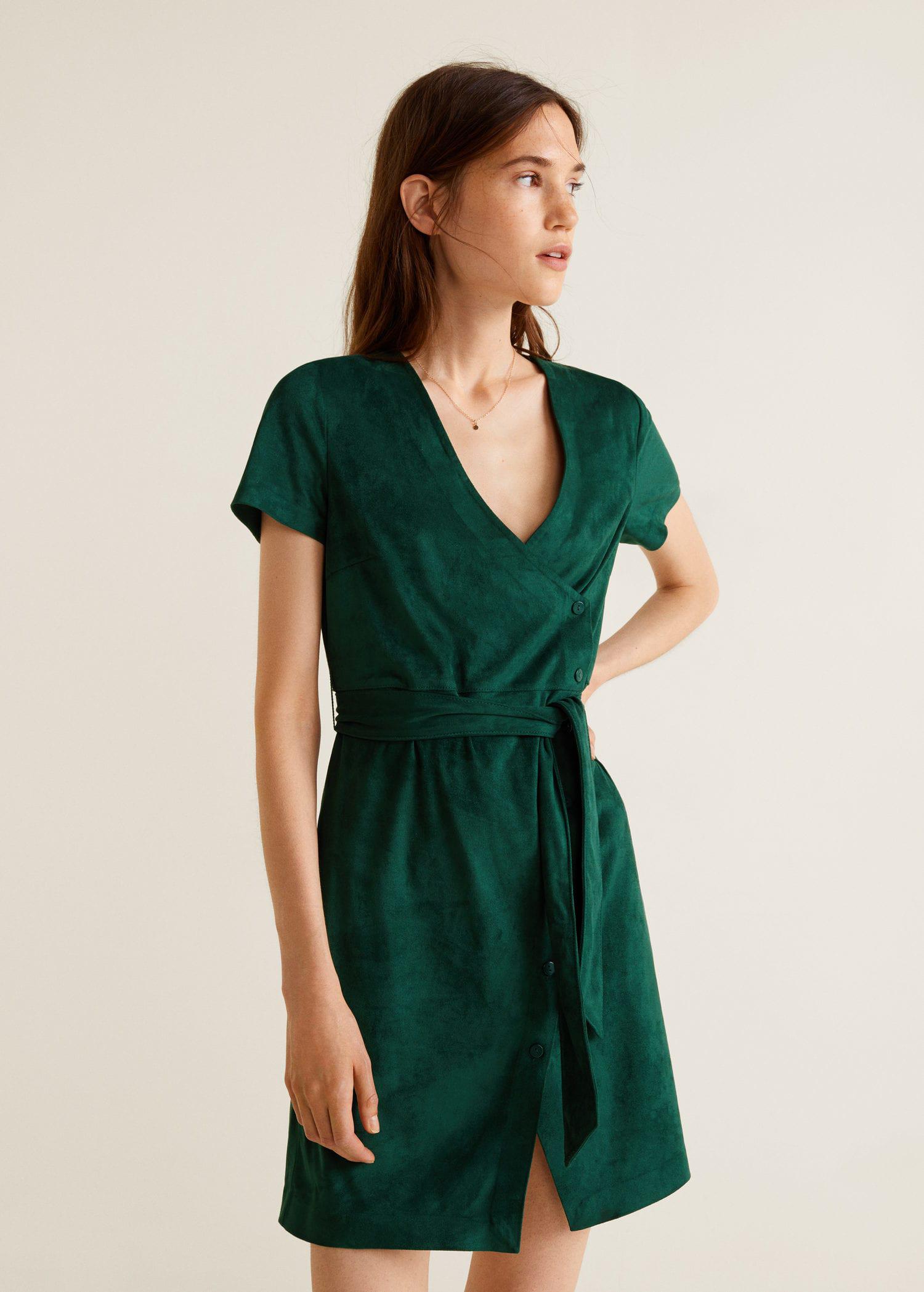 bow wrap dress mango
