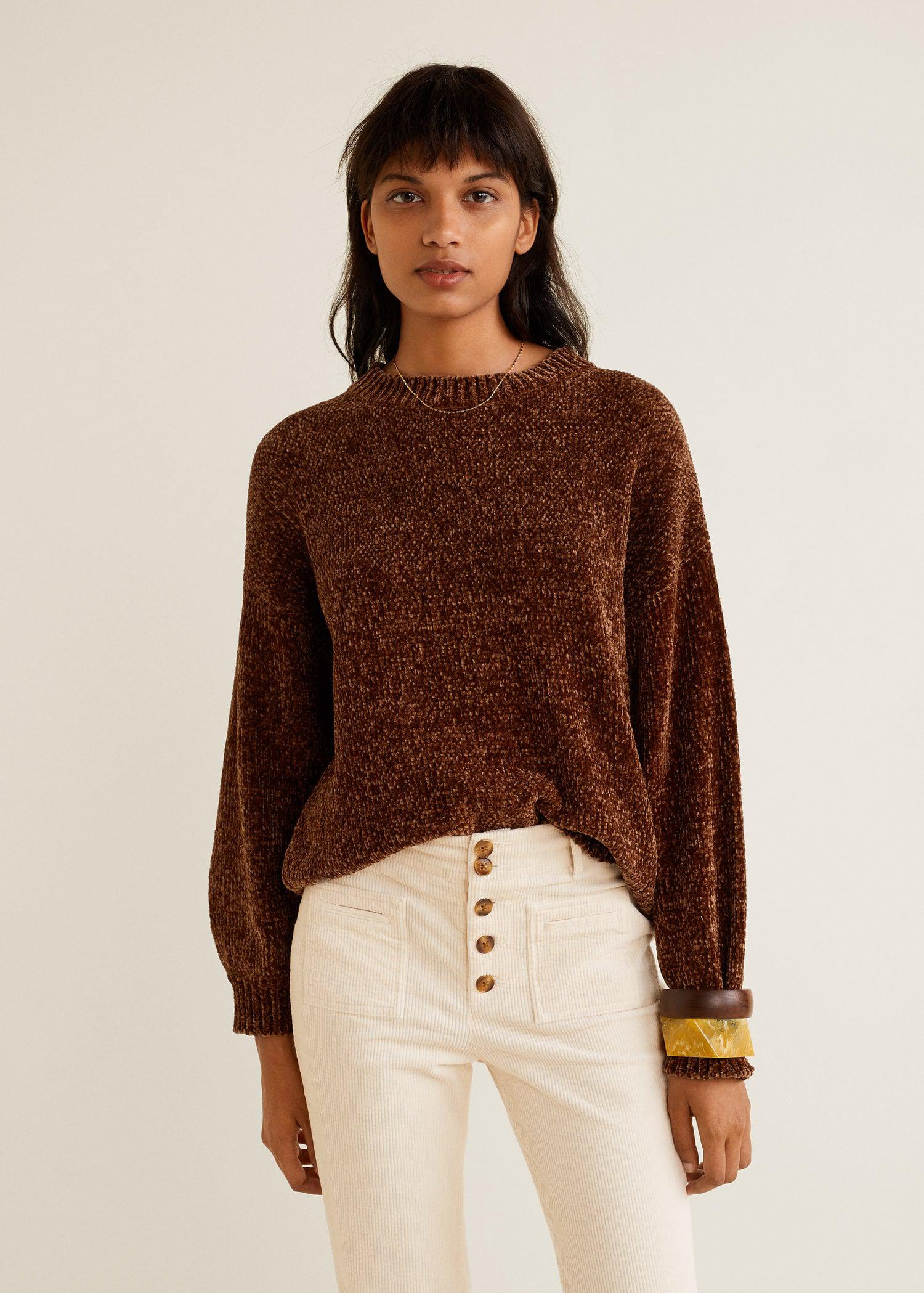 brown chenille sweater