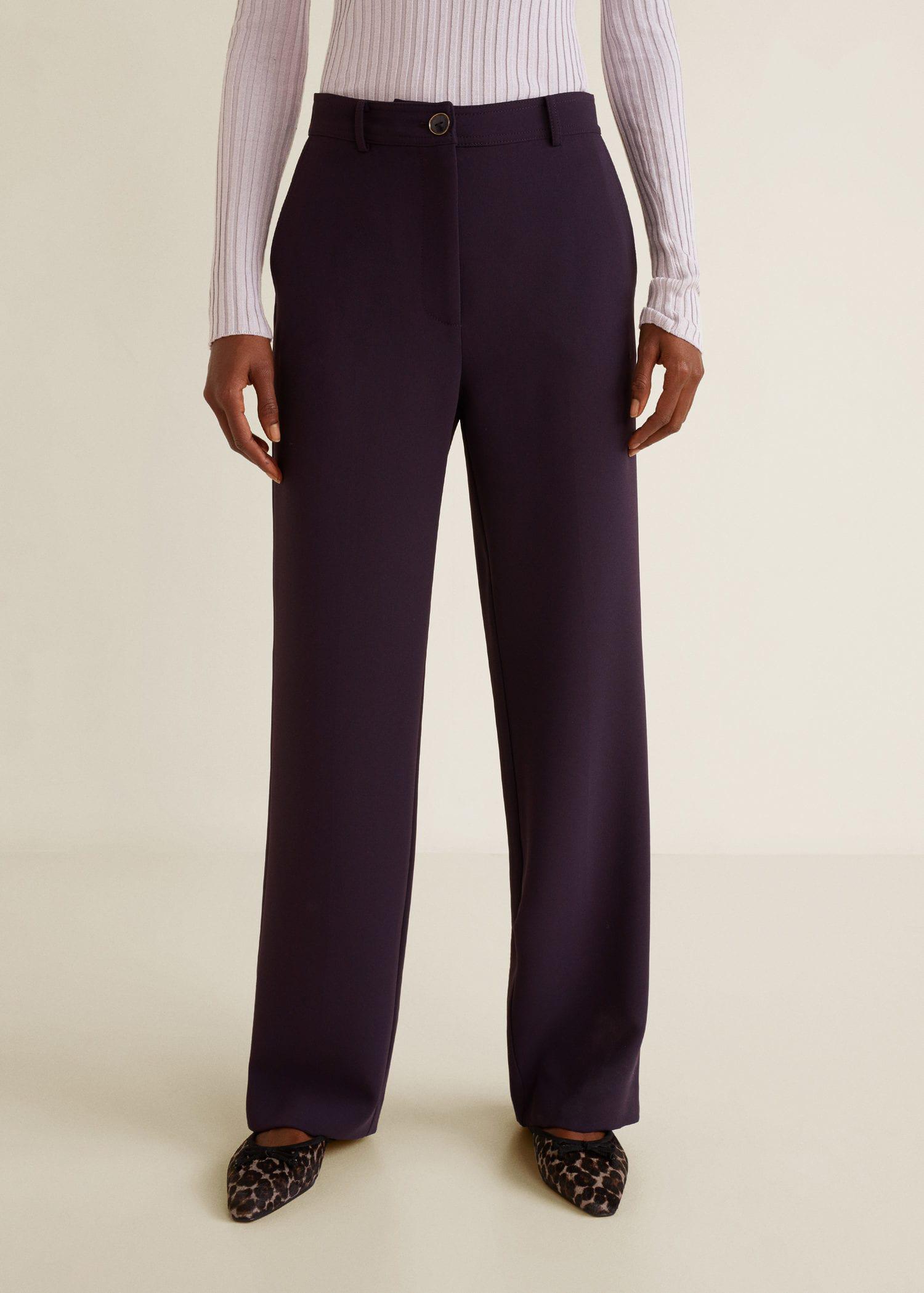 Lyst Mango Straight Trousers in Purple