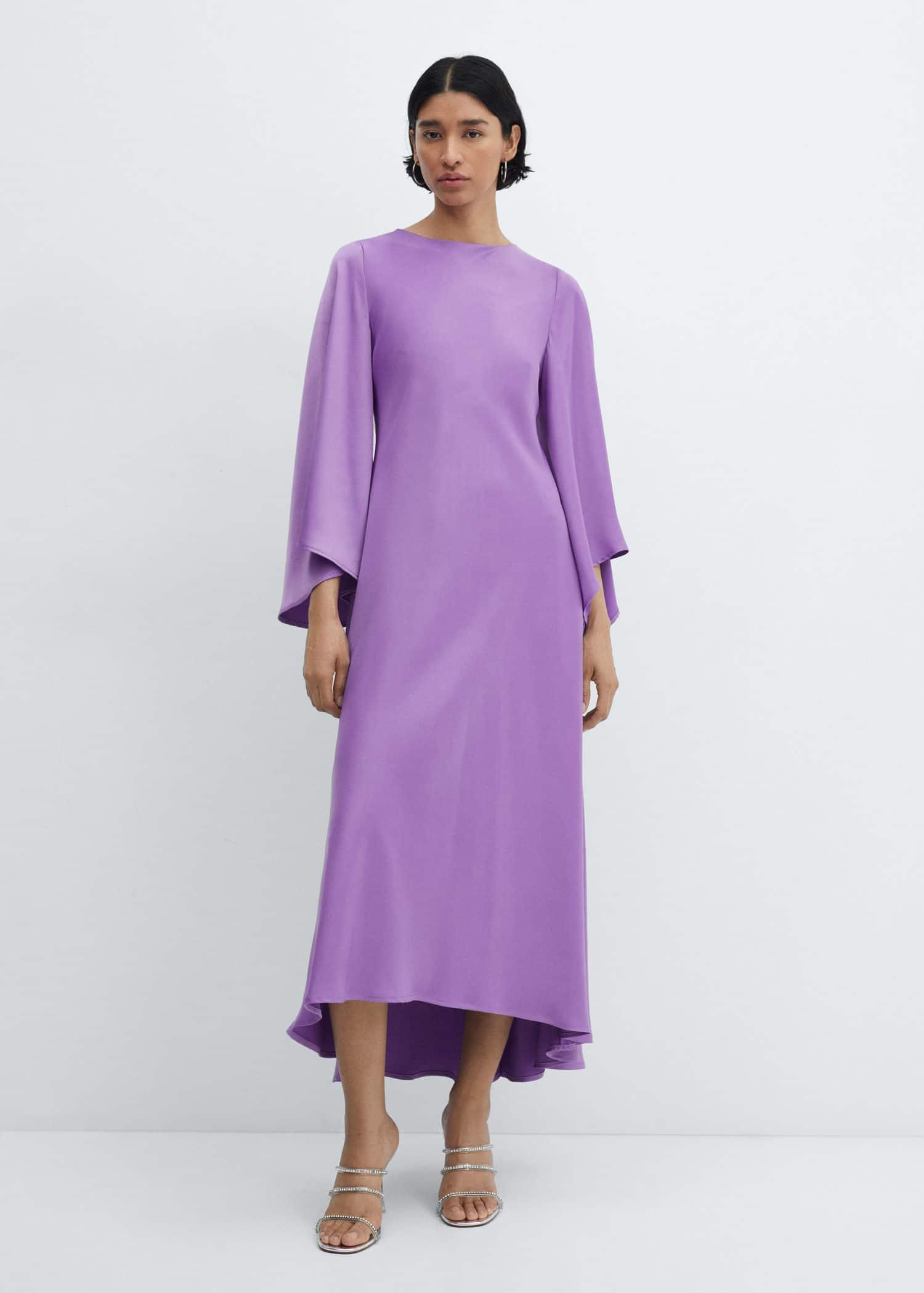 strapless open back dress One Shoulder Mango Dress-Purple 6Y main image 1