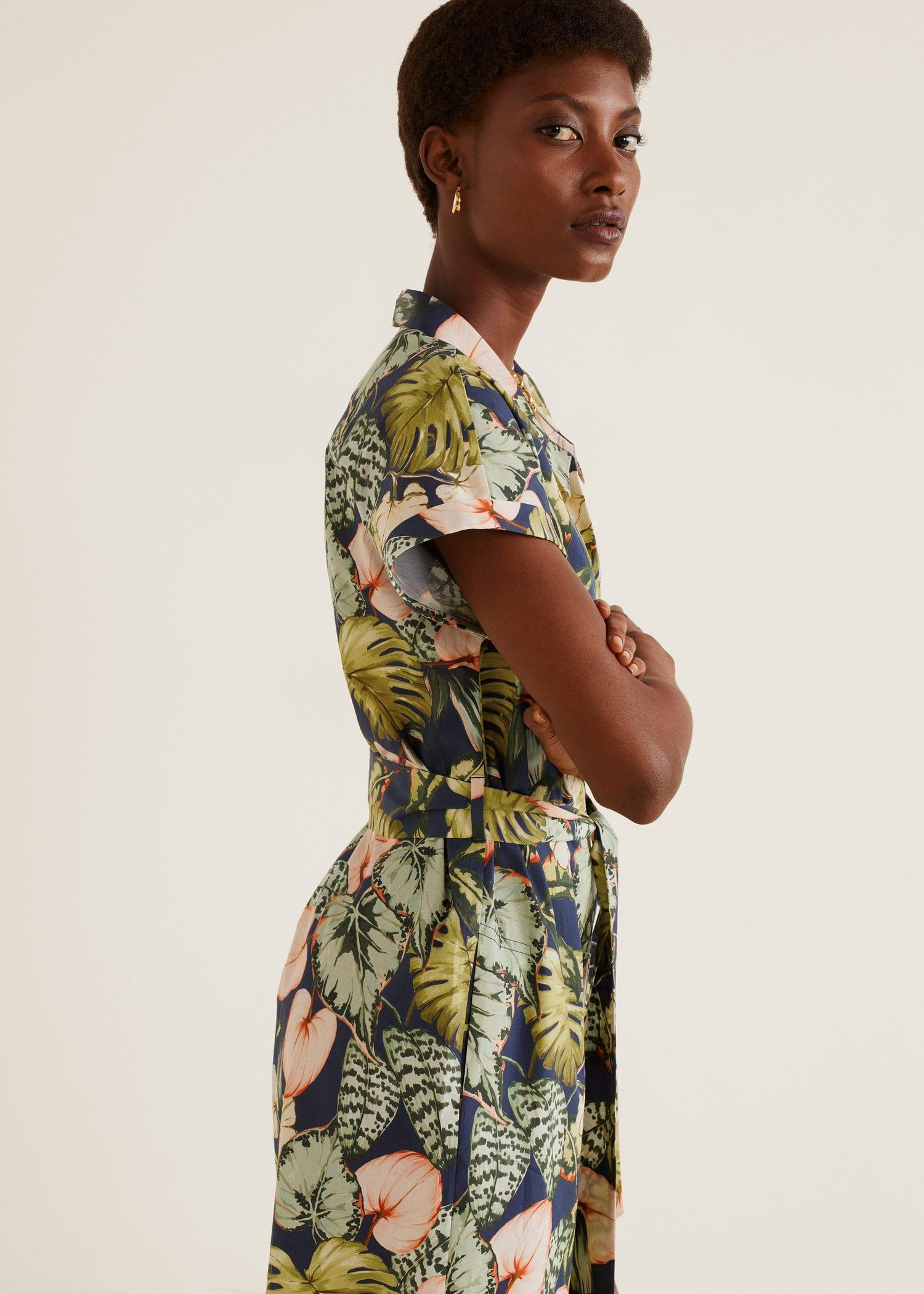 mango printed shirt dress