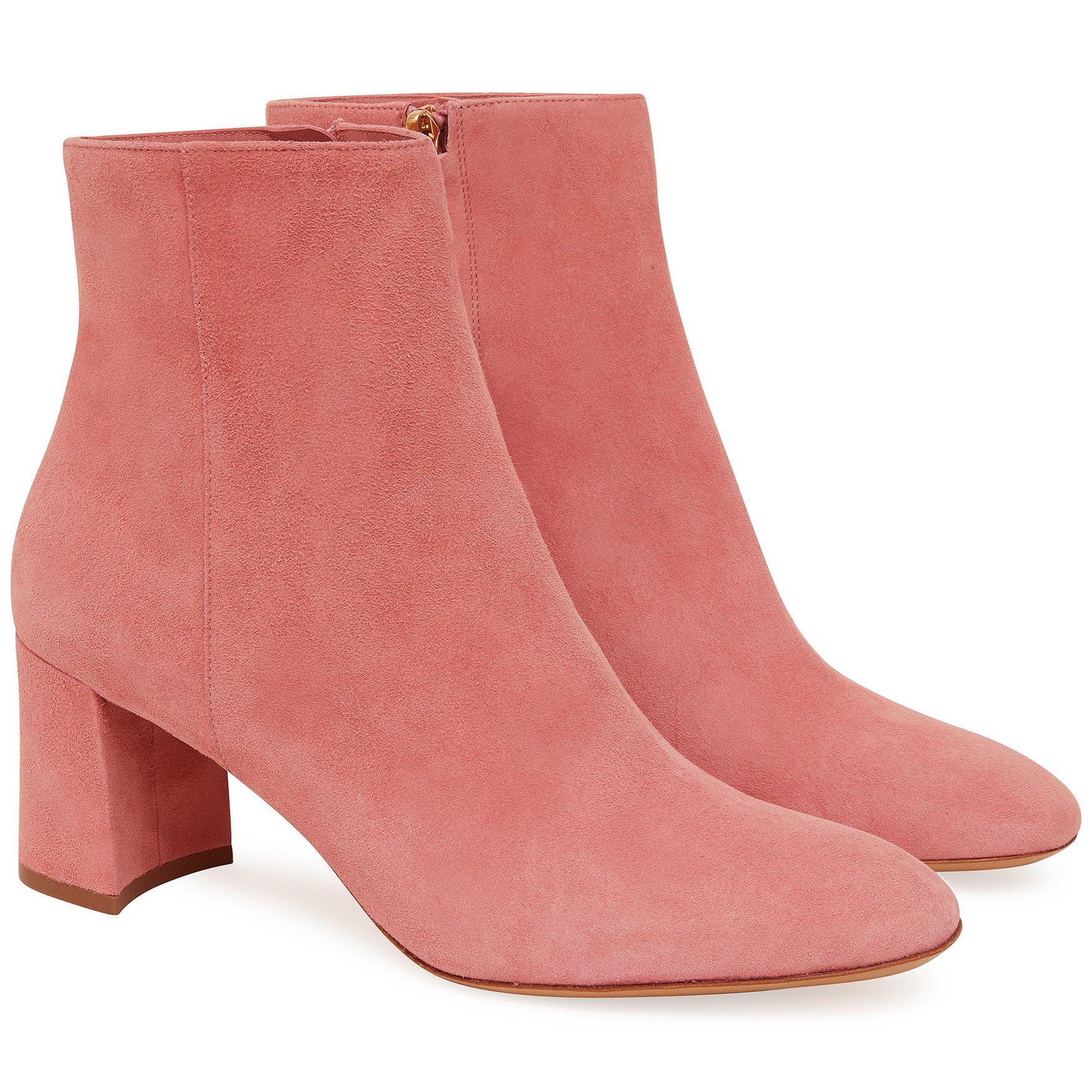 Mansur Gavriel Suede 65mm Ankle Boot Blush in Pink Lyst