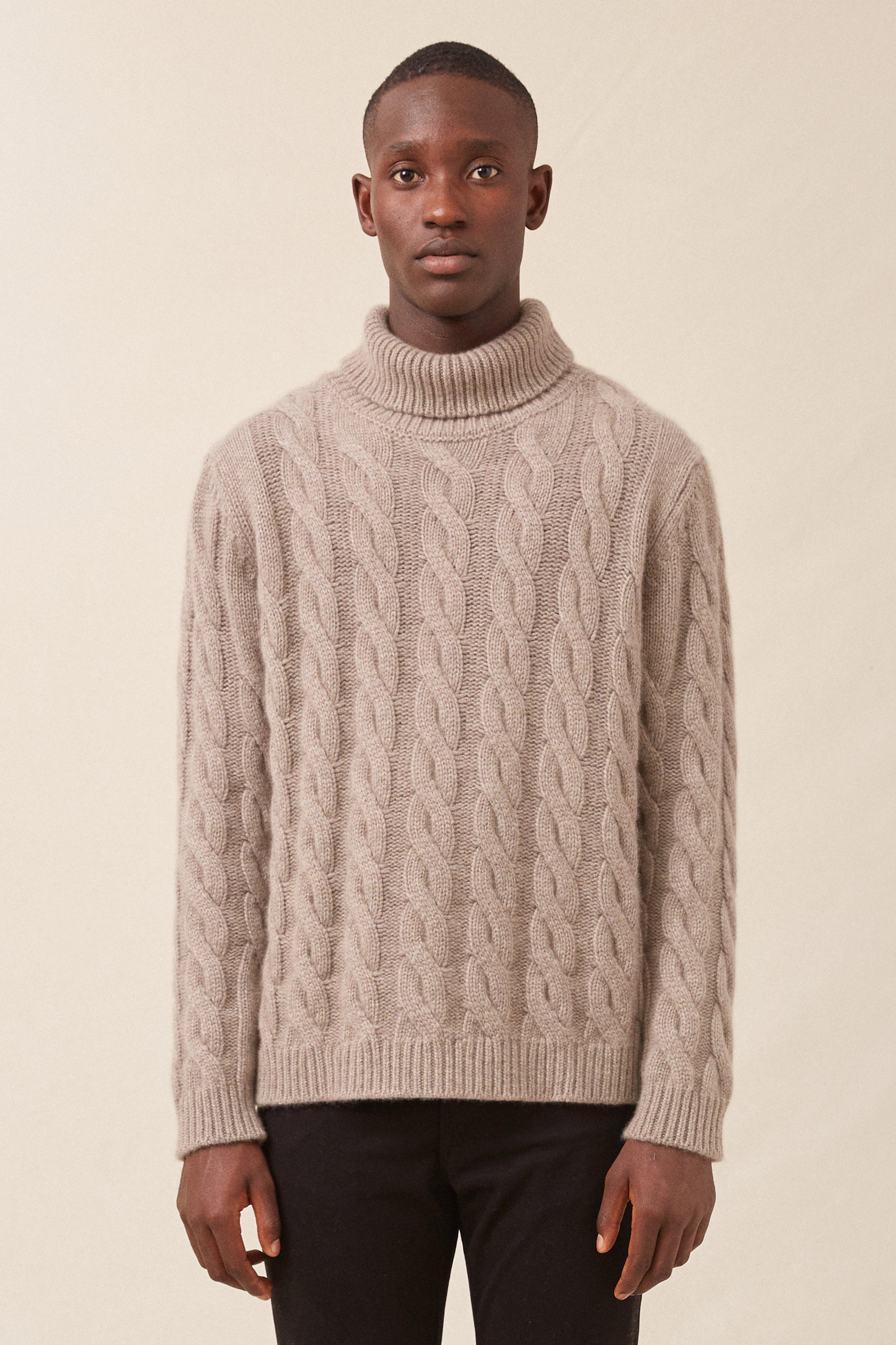 cable knit turtleneck mens