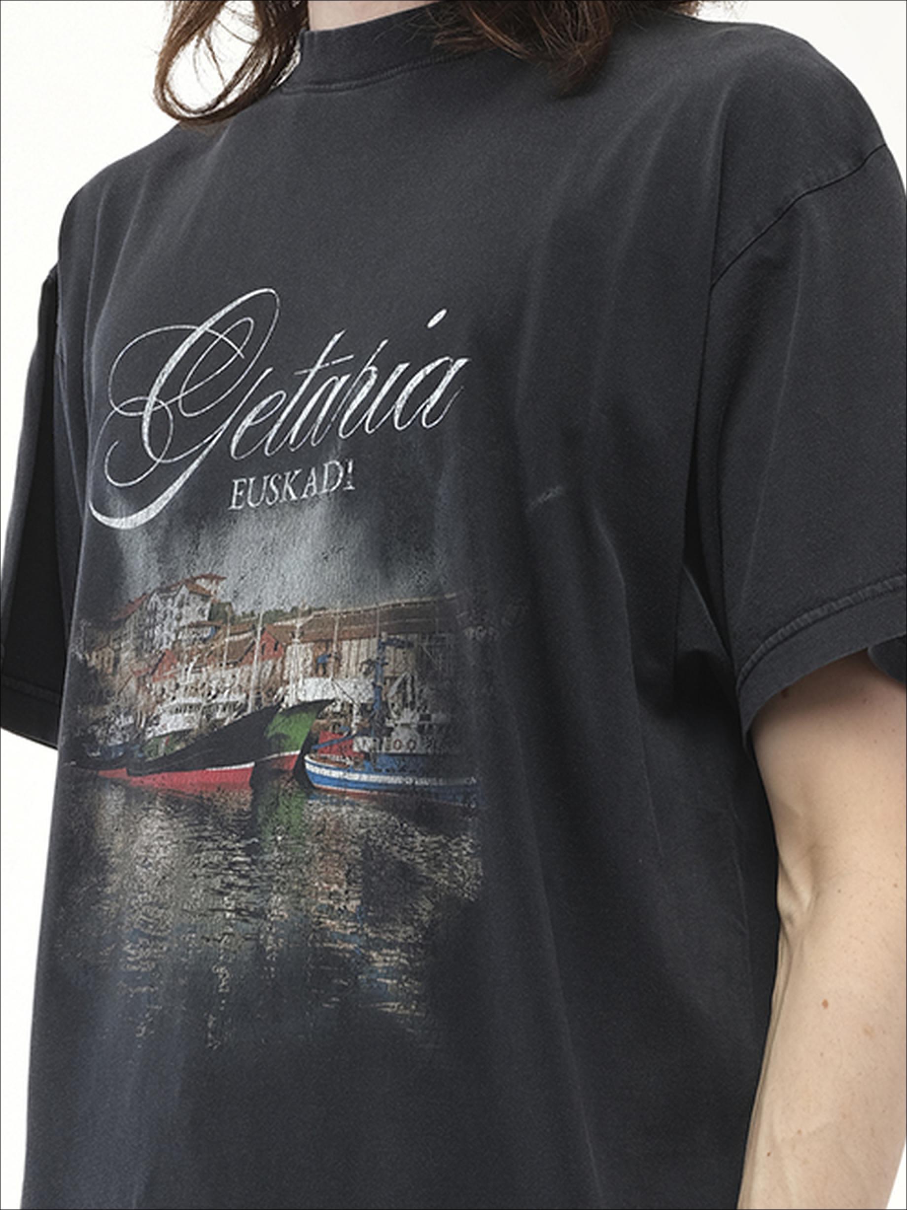 Balenciaga Getaria Oversized T-Shirt, Short Sleeves, 100% Cotton