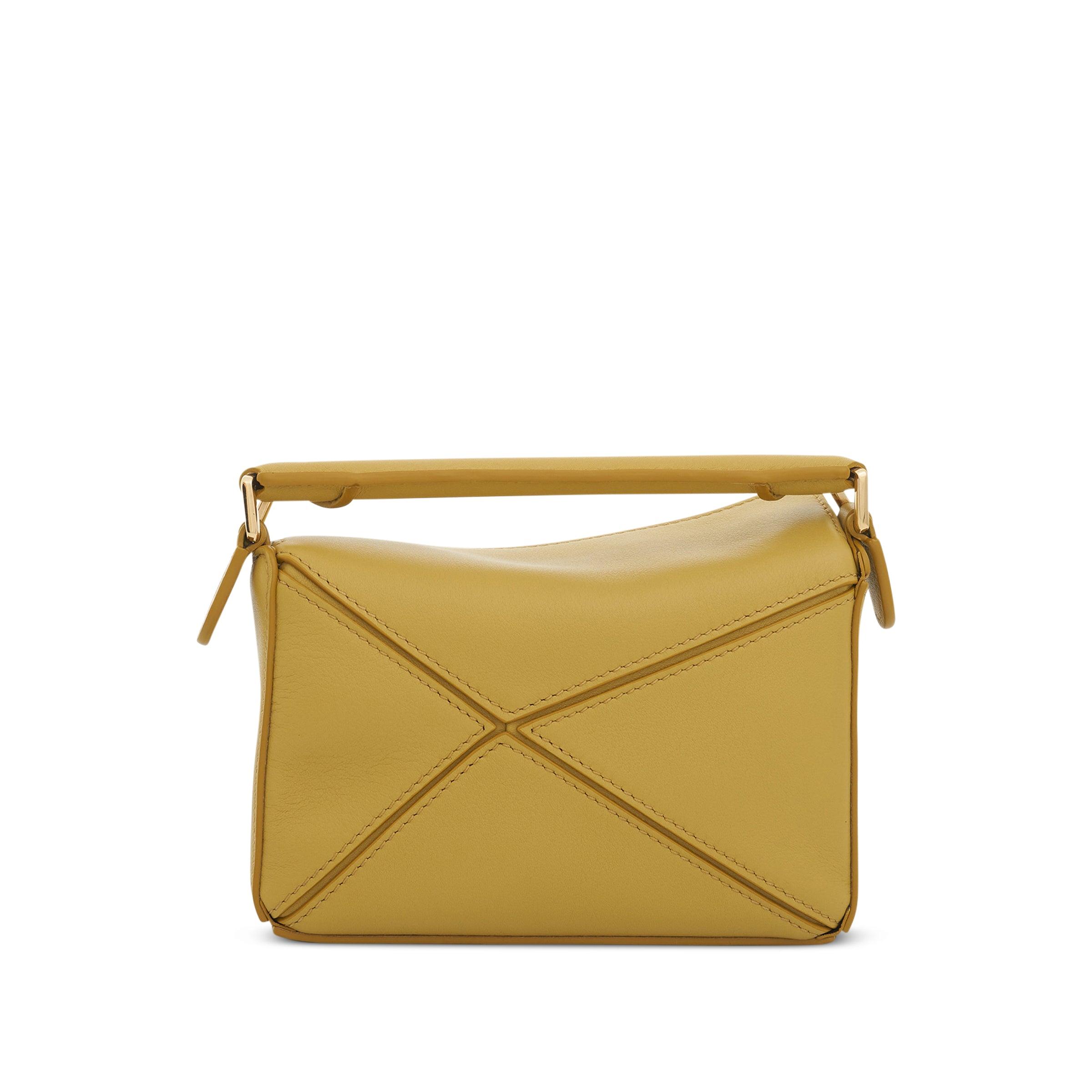 Loewe Mini Puzzle Bag In Classic Calfskin In Bright Ochre in