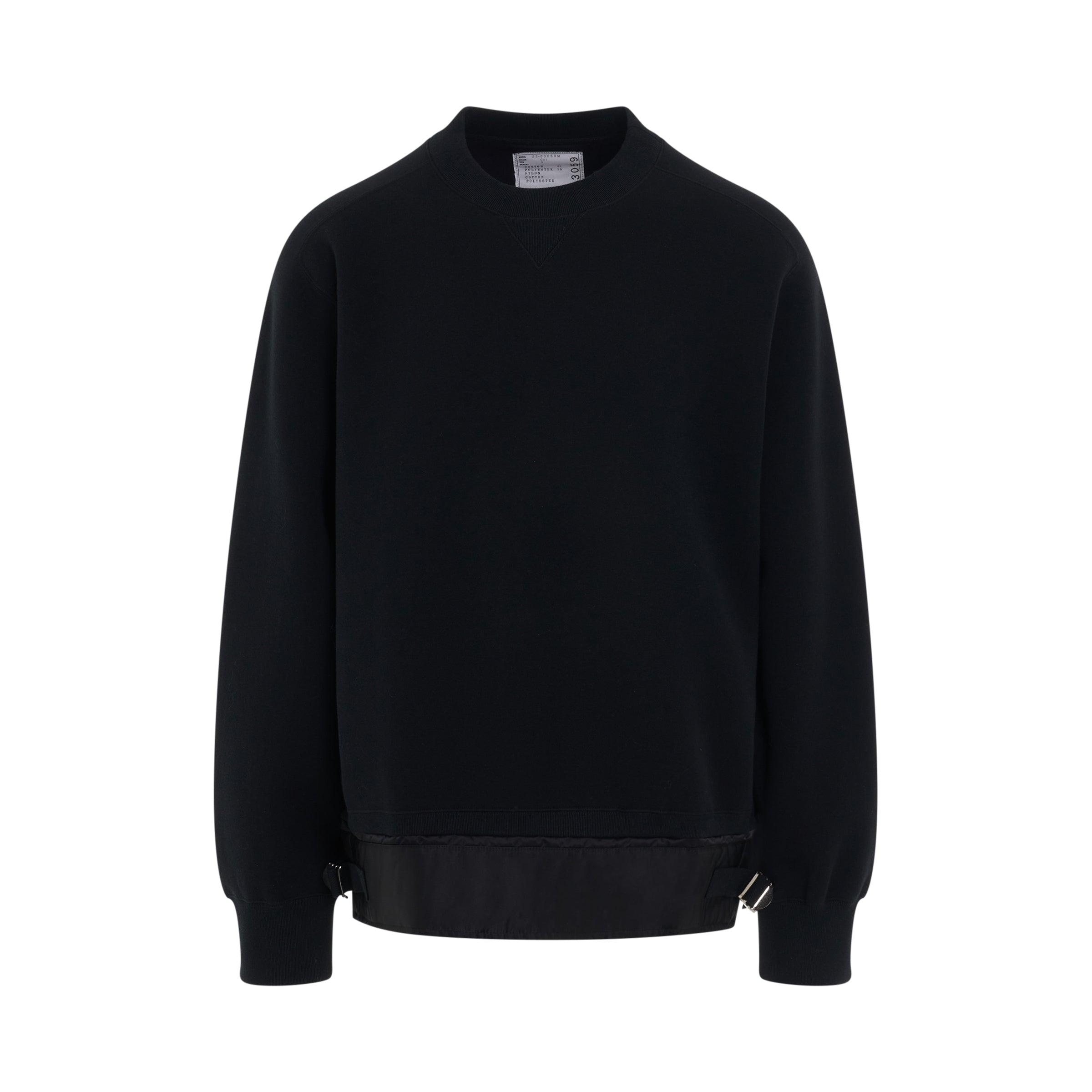 Sacai Sponge Sweat X Nylon Twill Pullover In Black for Men | Lyst