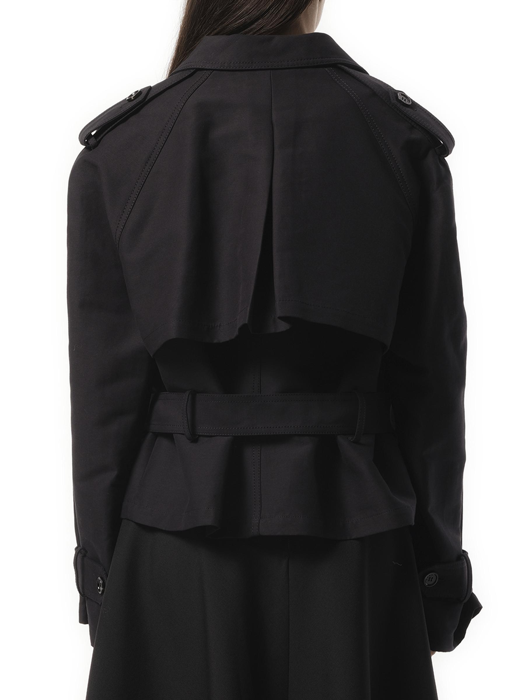 【MARNI】COTTON TRENCH Short black cotton trench with Marni Symbol | Marni