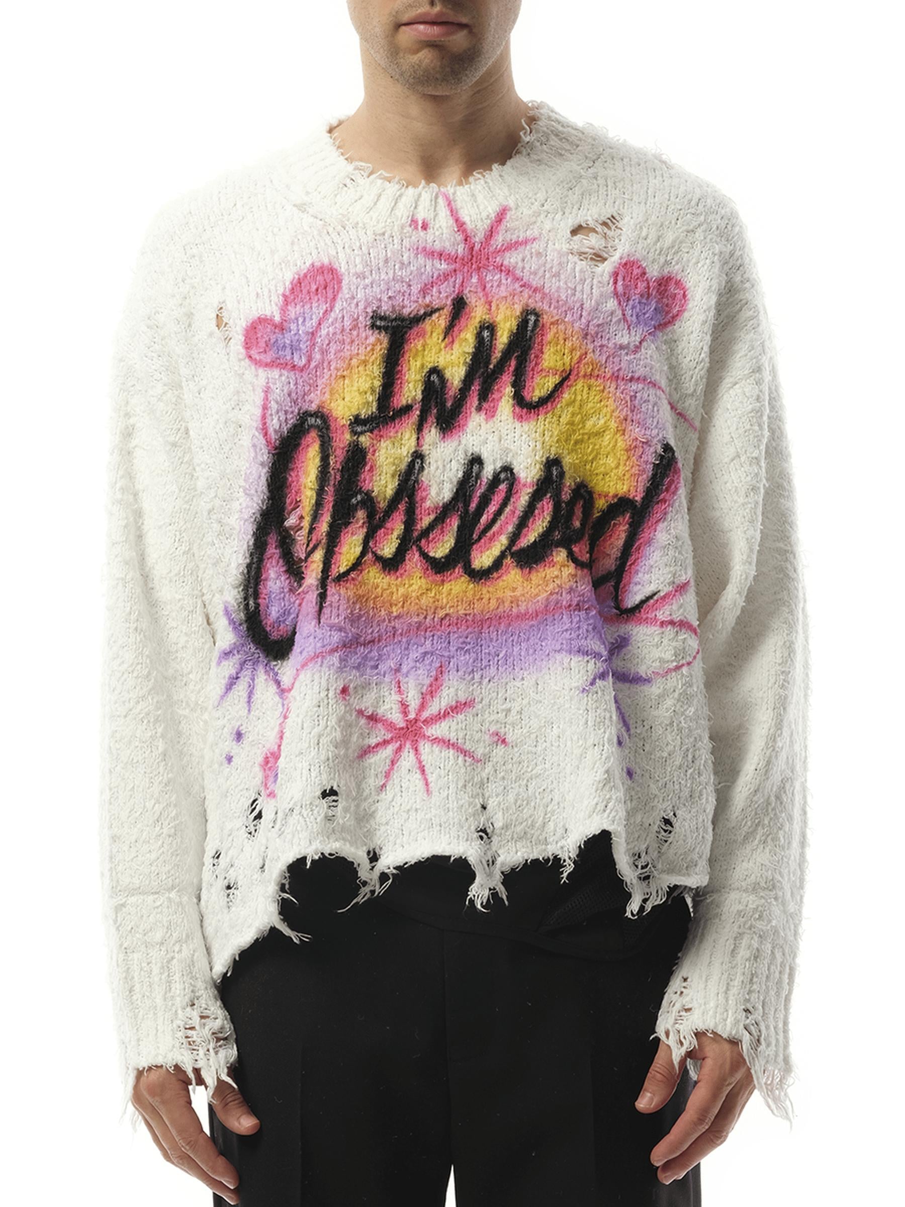 Doublet Airbrush Recycled Cotton Sweater, Long Sleeves, 100 