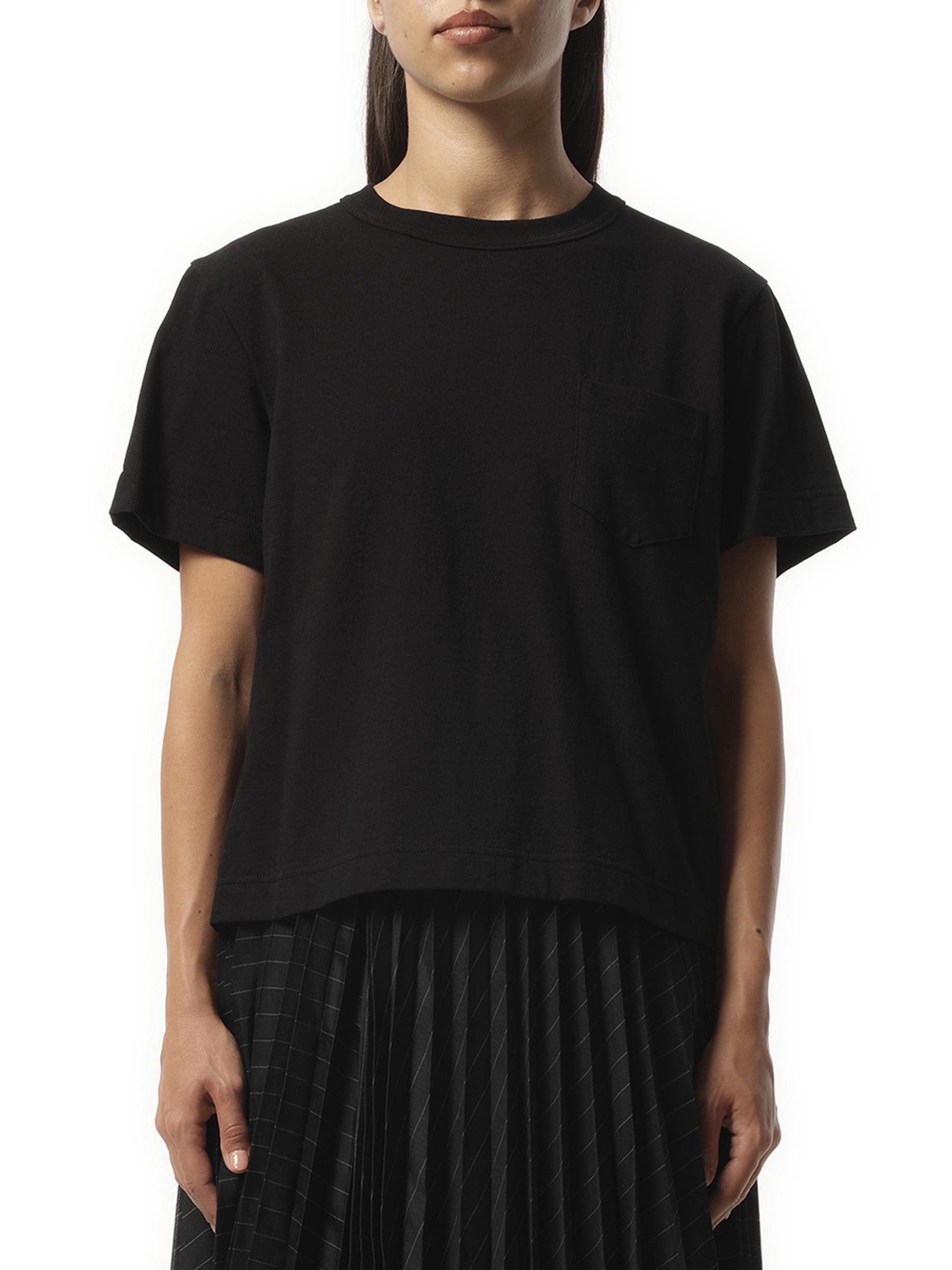 Sacai X Satin X Cotton Jersey T-Shirt, Short Sleeves, 100 