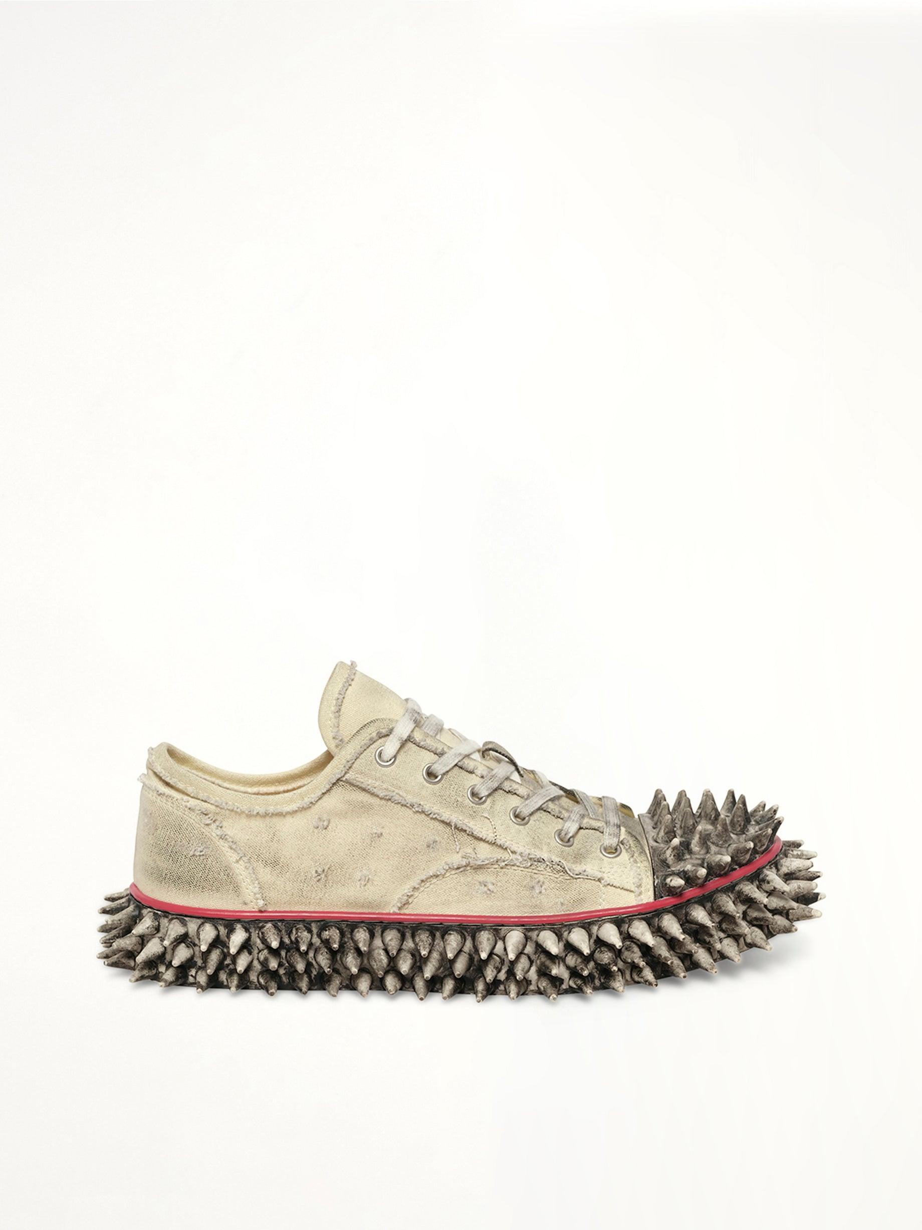 Doublet Dirty Spike Toe Cap Canvas Sneaker in White for Men | Lyst