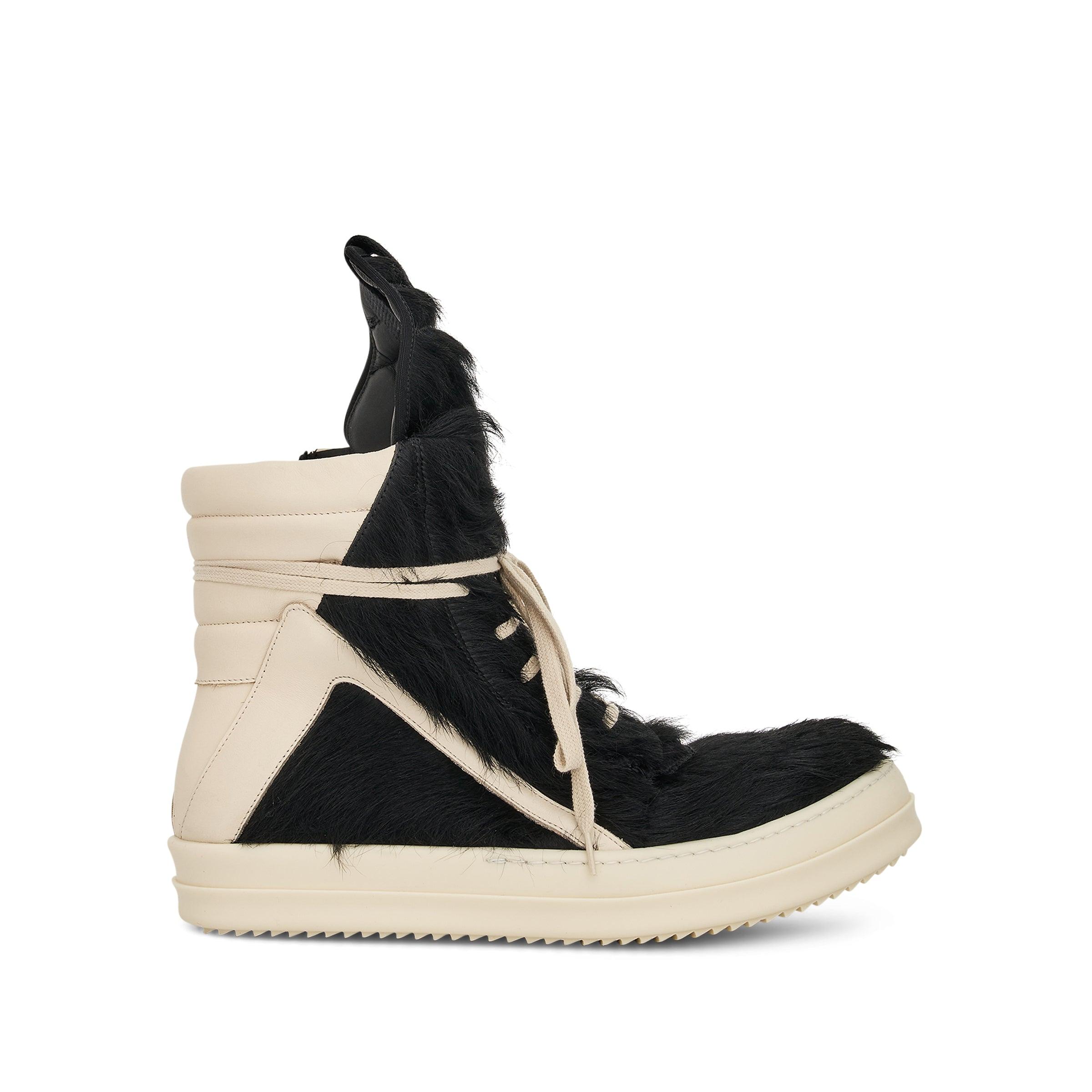 Rick Owens Geobasket Fur Sneakers Milk 100 Rubber in Black for Men Lyst UK