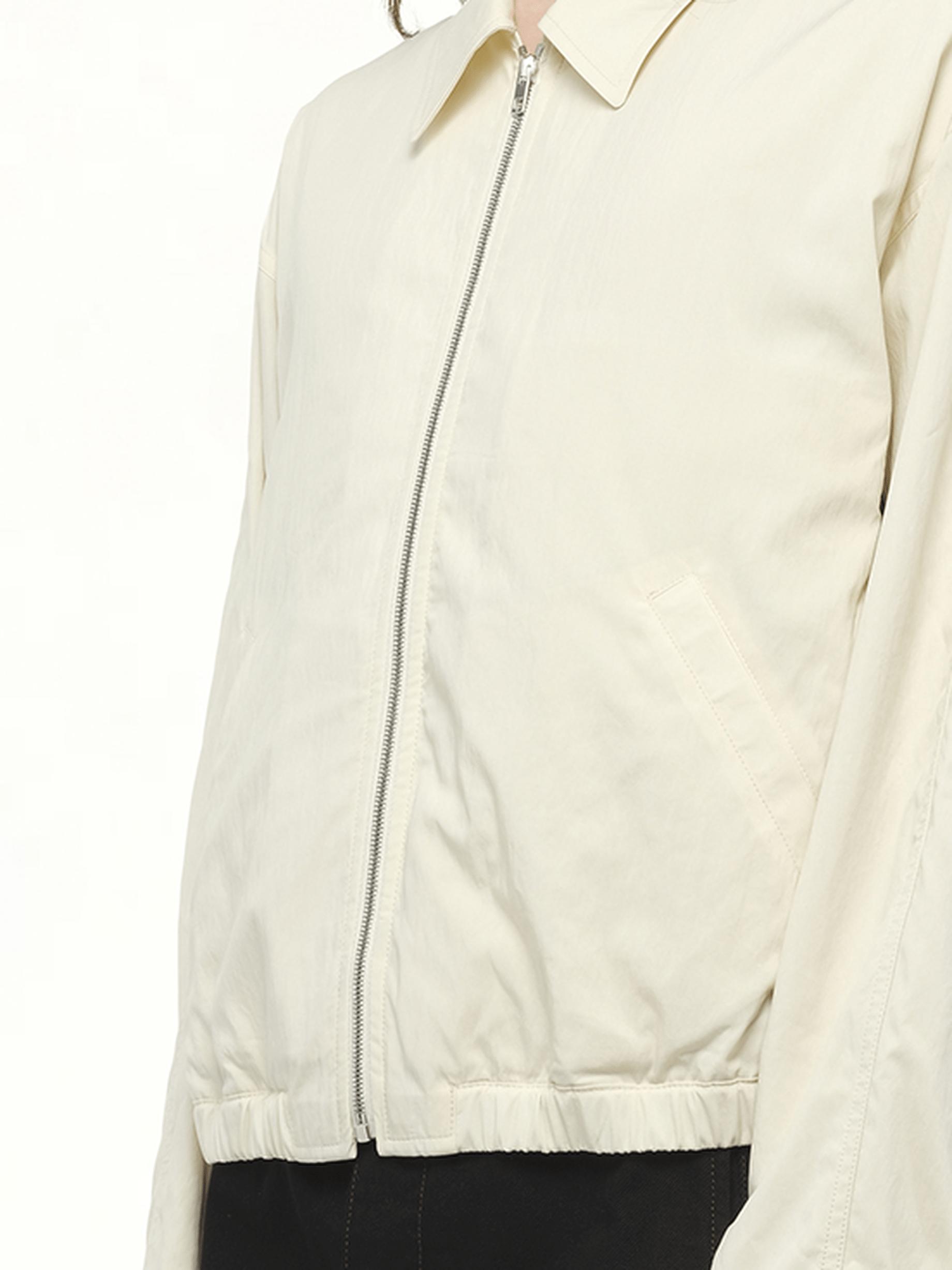 ジャケット・アウター LEMAIRE ZIPPED BLOUSON CREAMY WHITE 25SS Lemaire Zipped Blouson Bomber Jacket, 100% Cotton in Natural for