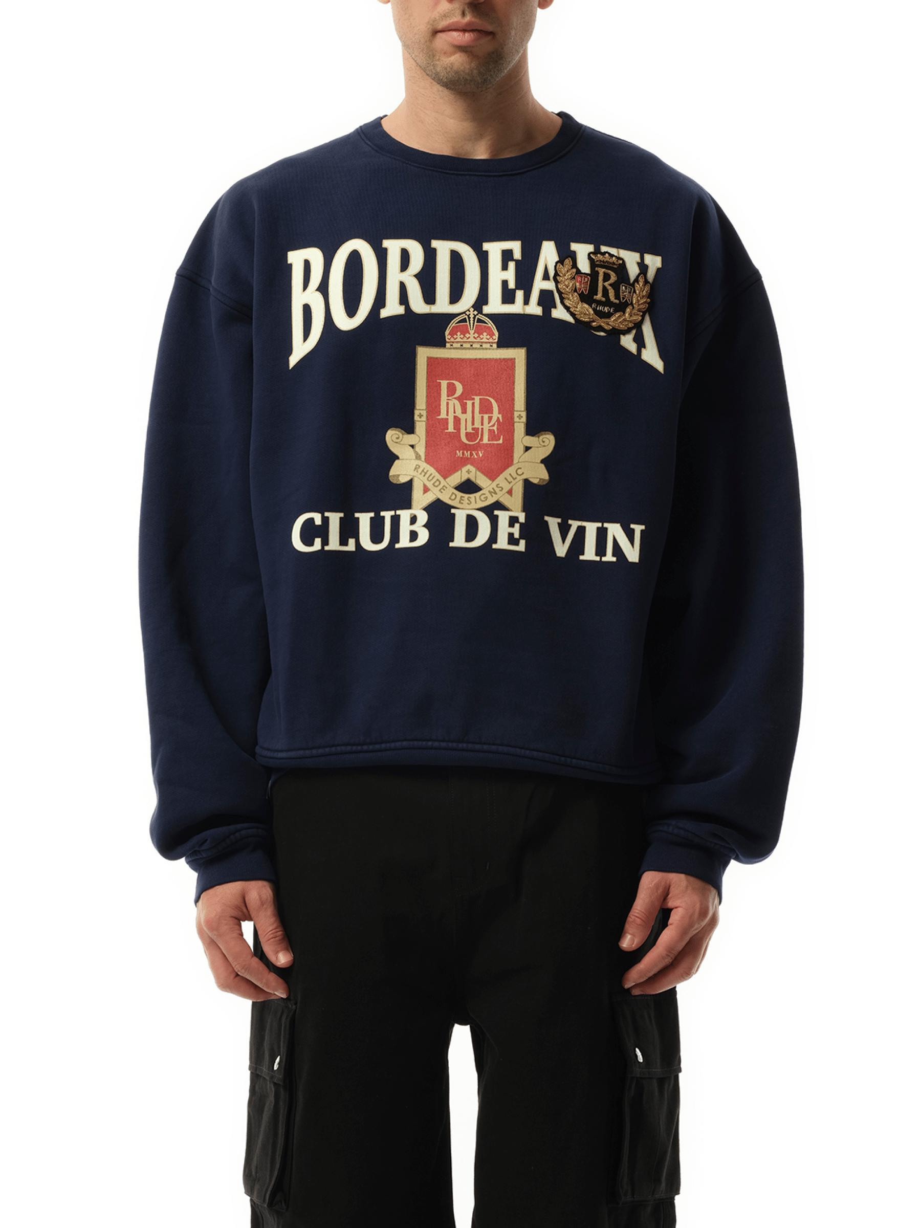 Rhude Bordeaux Sweatshirt, Long Sleeves, 100% Cotton, Size: Medium