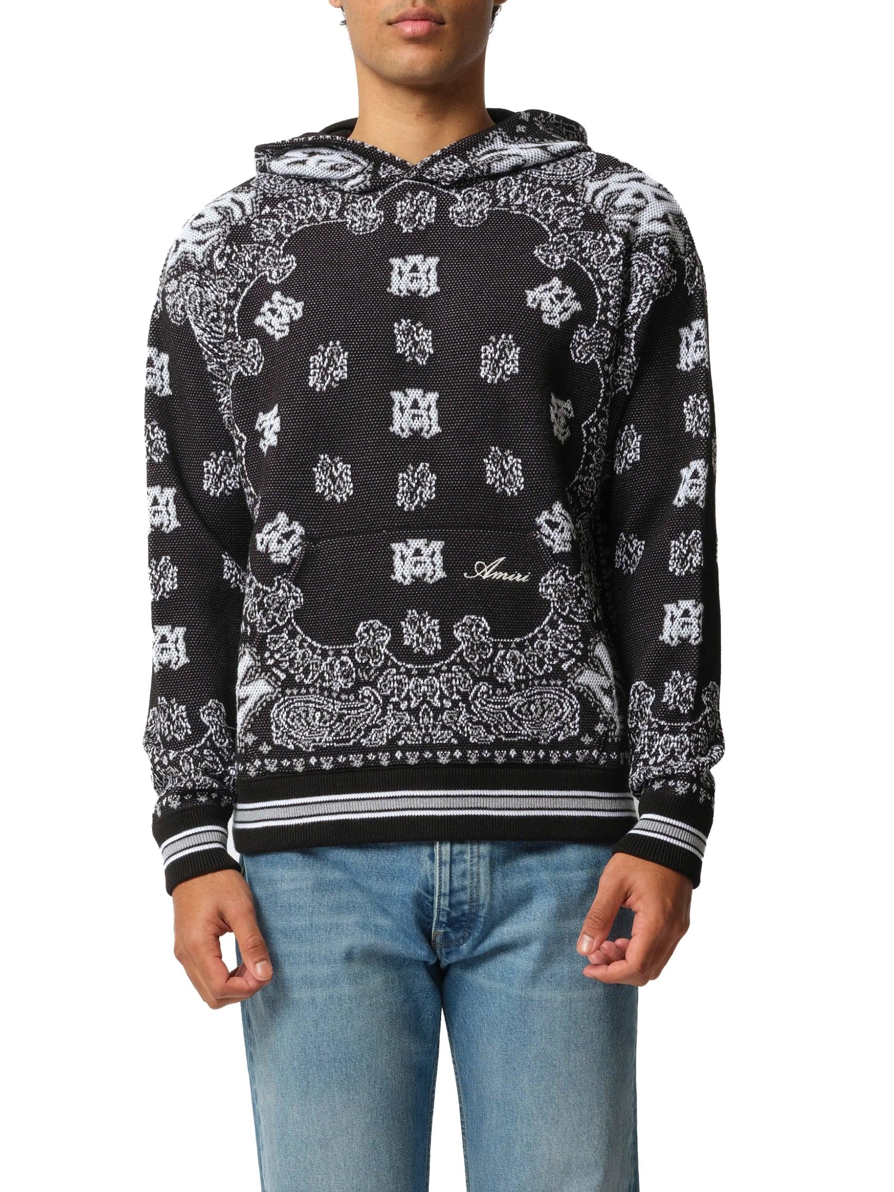 AMIRI☆Bandana フーディー Amazon.co.jp: AMIRI Amiri Bandana Pattern Bleach Pullover