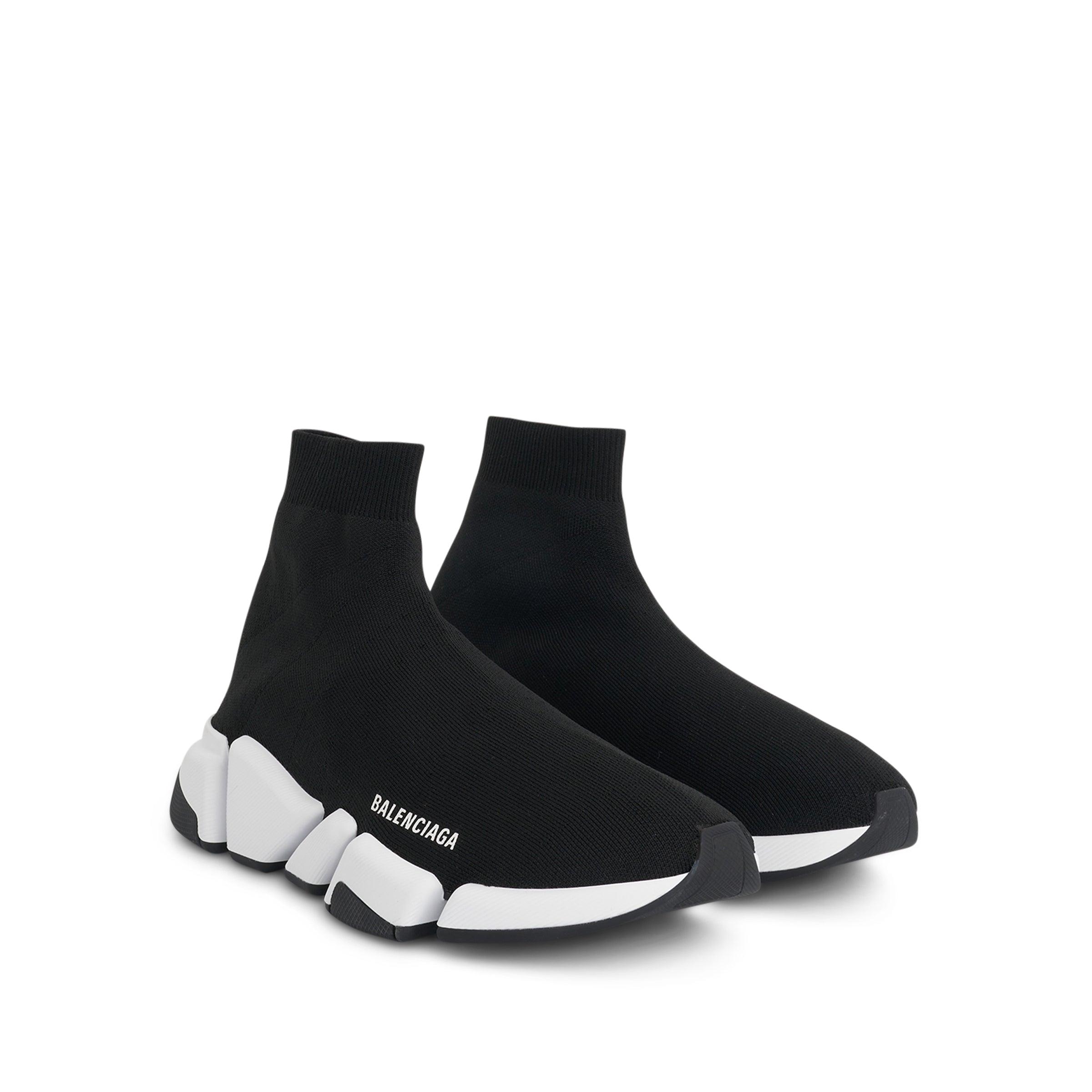 Balenciaga Speed 2.0 Recycled Knit Sneaker In Black/white for Men | Lyst