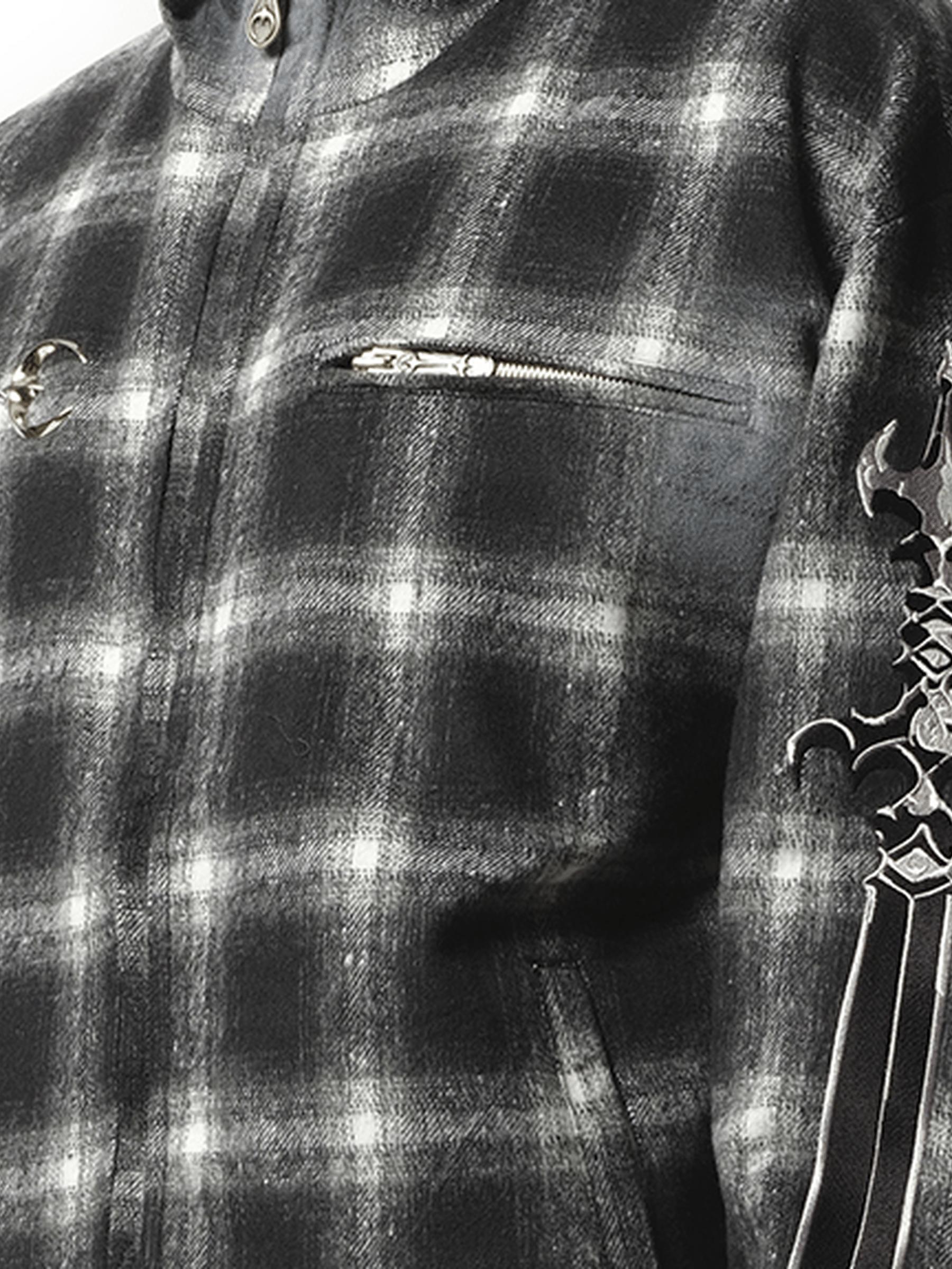THUG CLUB Arab Sword Flannel Zip-Up Jacket in Black for Men | Lyst UK